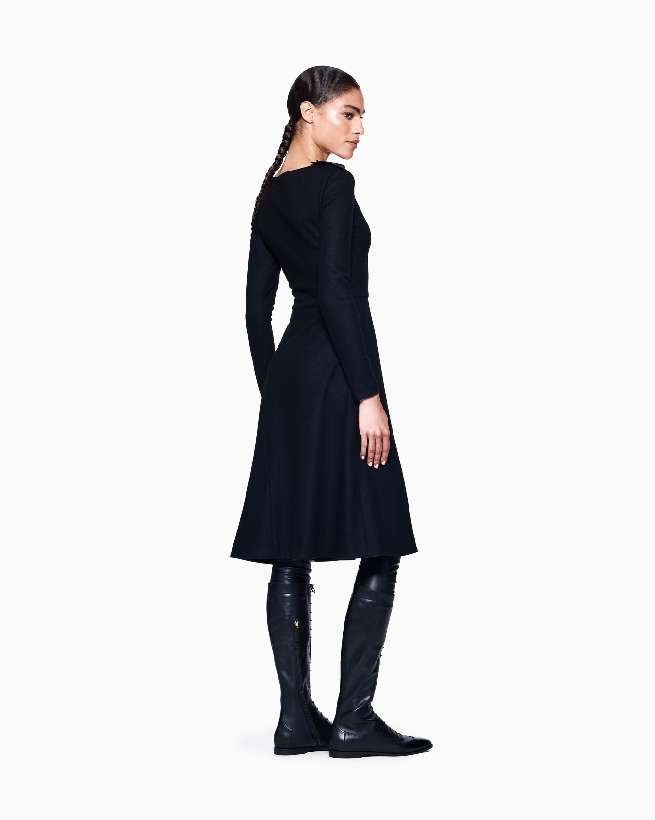 Jersey-Kleid aus Wolle mit Epaulettendetail Folie 2