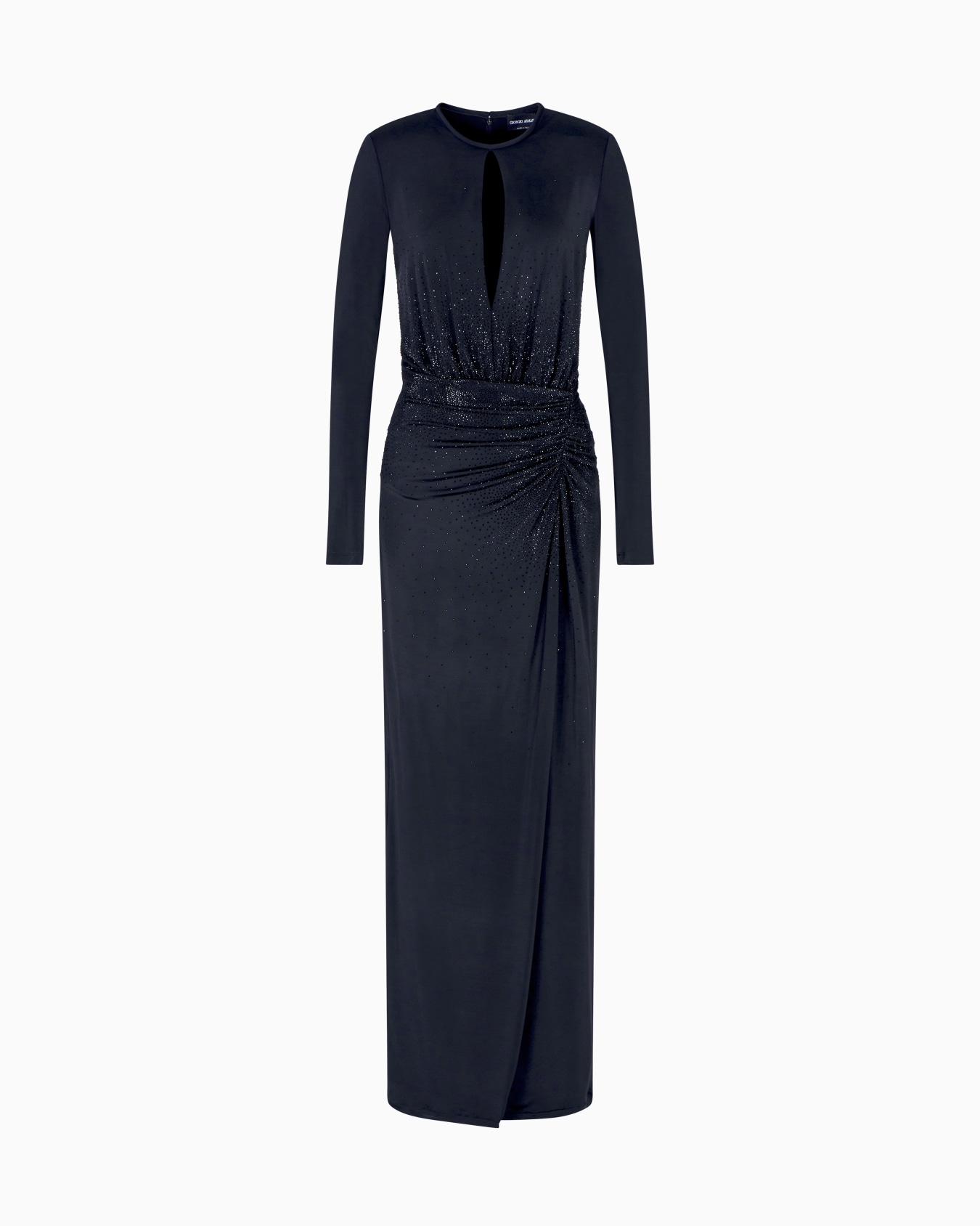 Robe longue en jersey de viscose avec broderie strass Diapositive 0
