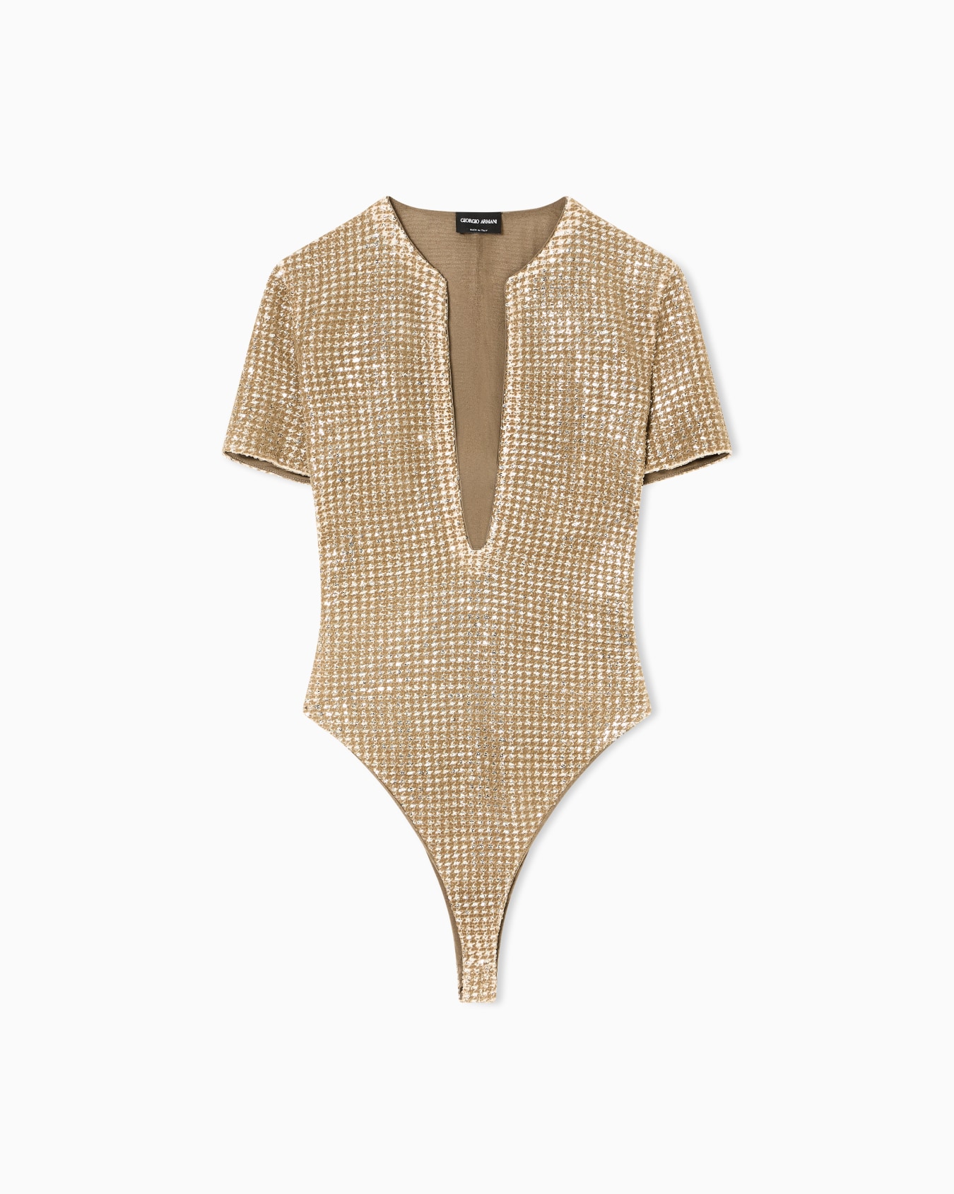 Body in jersey con stampa flock e paillettes Slide 0