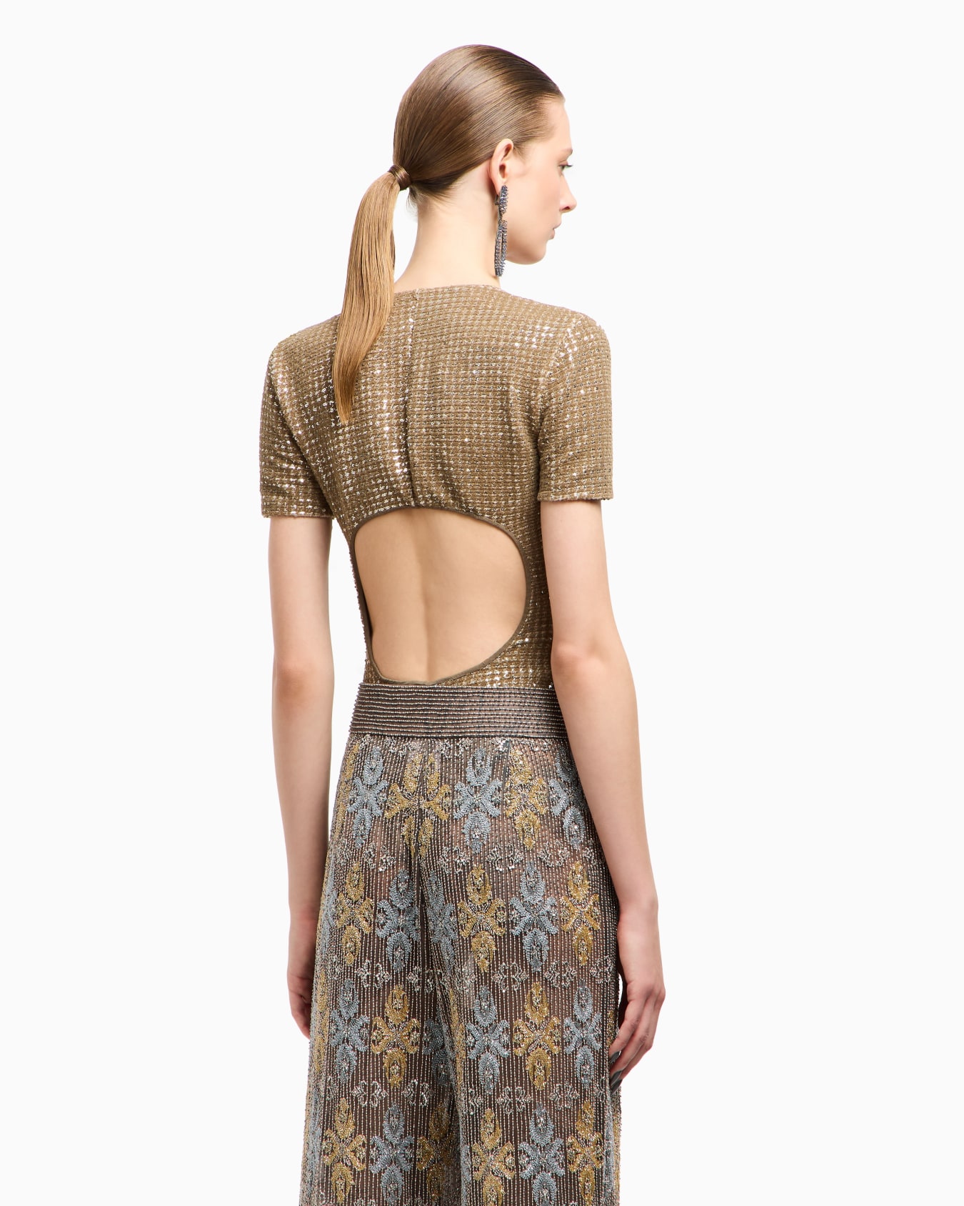 Body in jersey con stampa flock e paillettes Slide 3