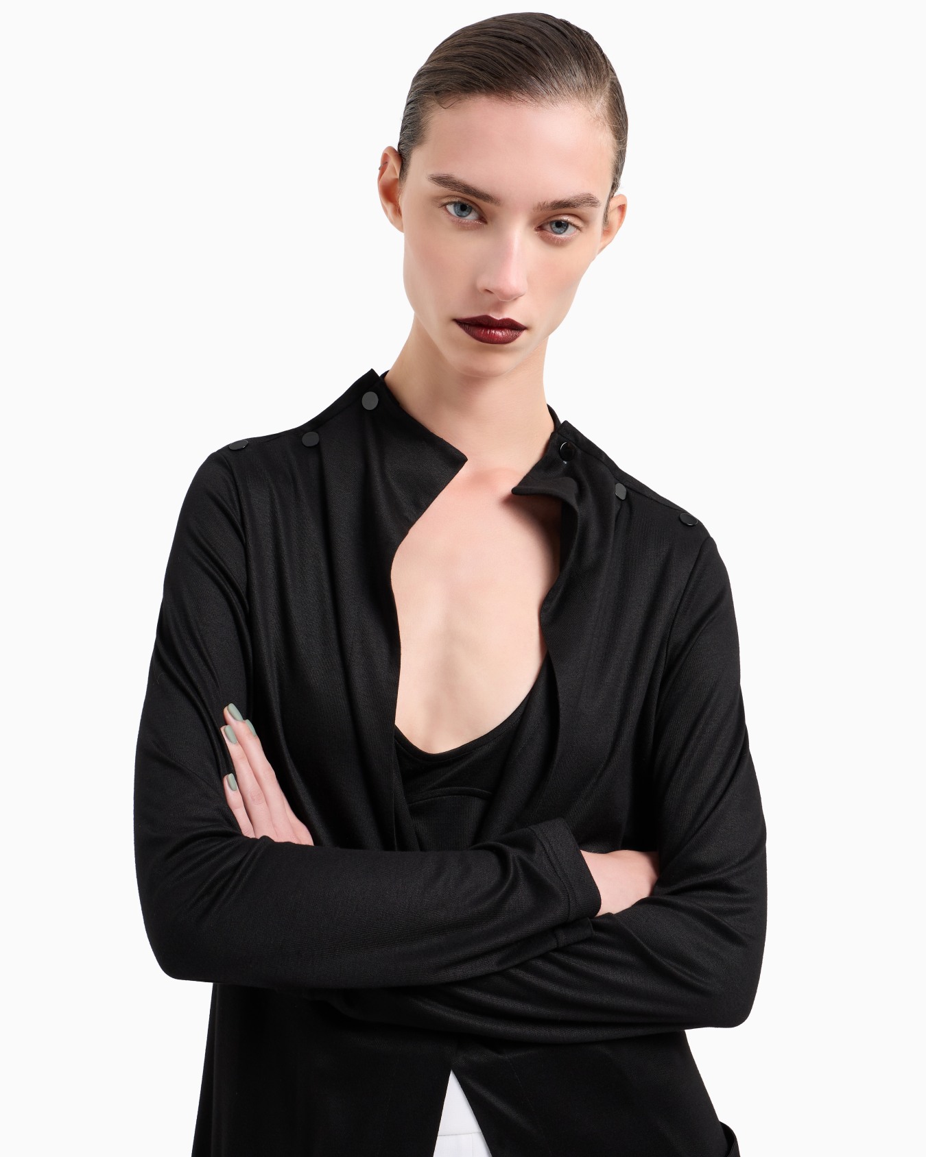 Twin-set cardigan long et top en jersey de viscose Diapositive 3