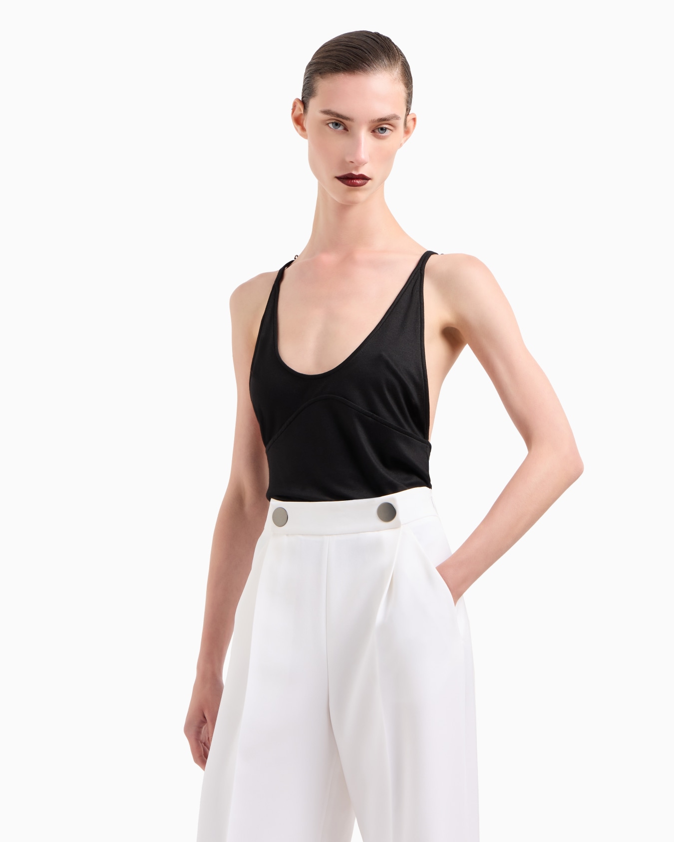 Twin-set cardigan long et top en jersey de viscose Diapositive 4
