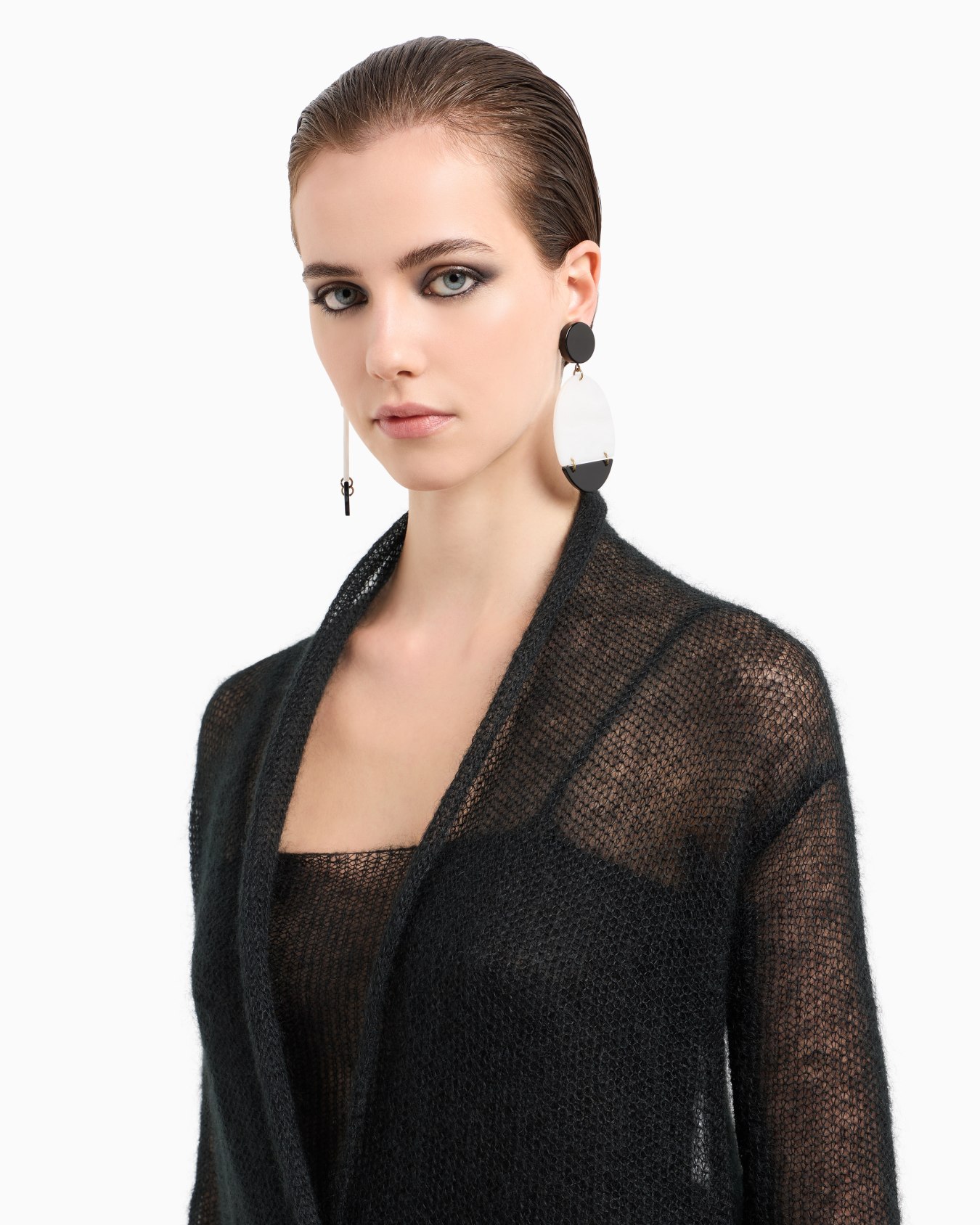 Mohair wool-blend top and double-breasted cardigan twinset Slide 4