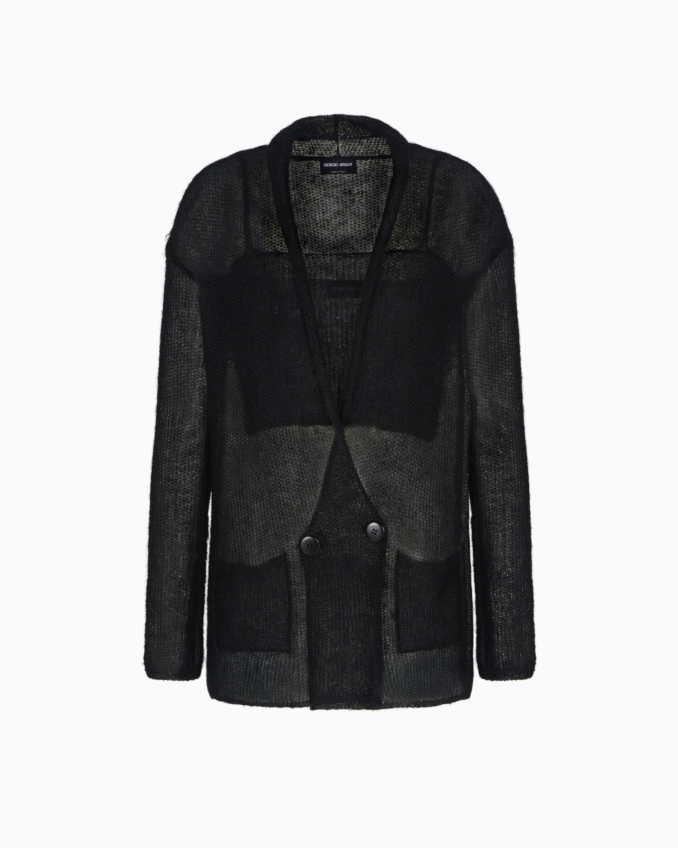 Mohair wool-blend top and double-breasted cardigan twinset Slide 0