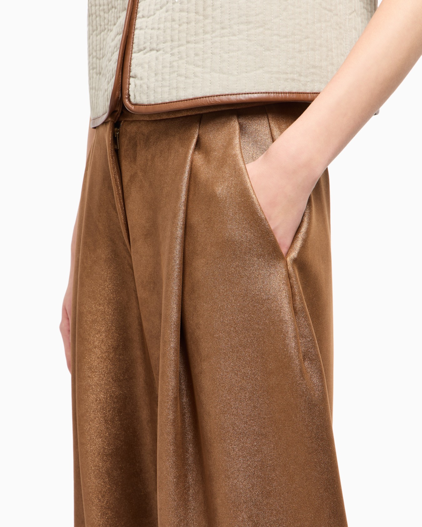 Pantaloni a una pince in jersey double Slide 5