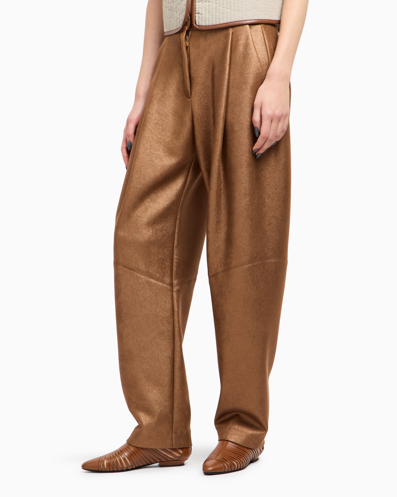 Pantaloni a una pince in jersey double Slide 4
