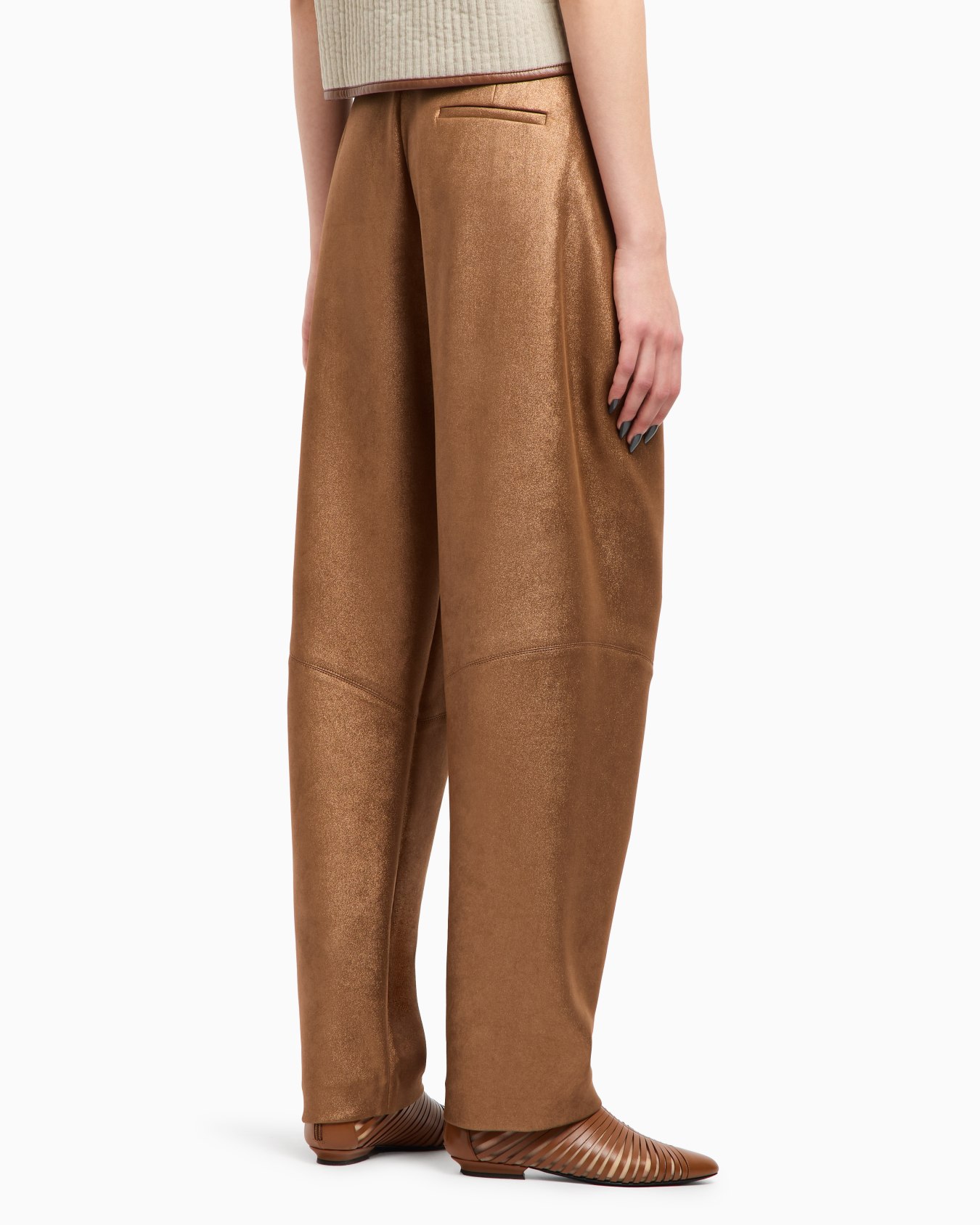 Pantaloni a una pince in jersey double Slide 3