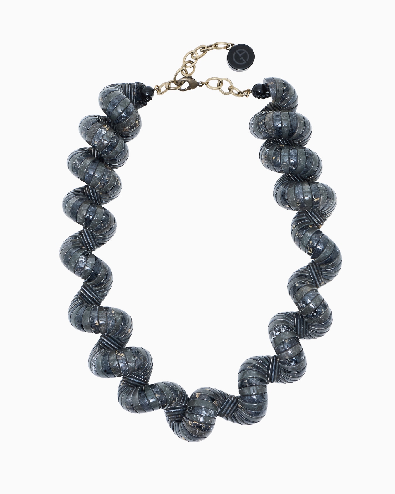 Collier long en résine chinée Diapositive 0