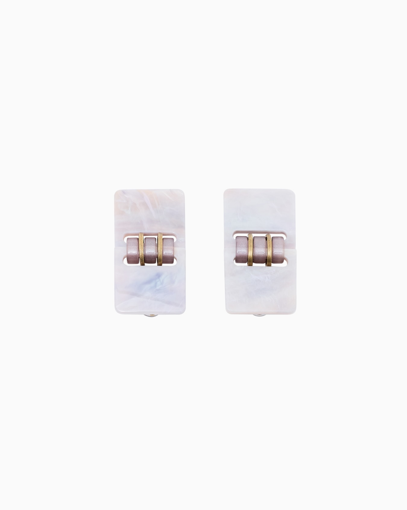 Marble-effect resin clip-on earrings Slide 0