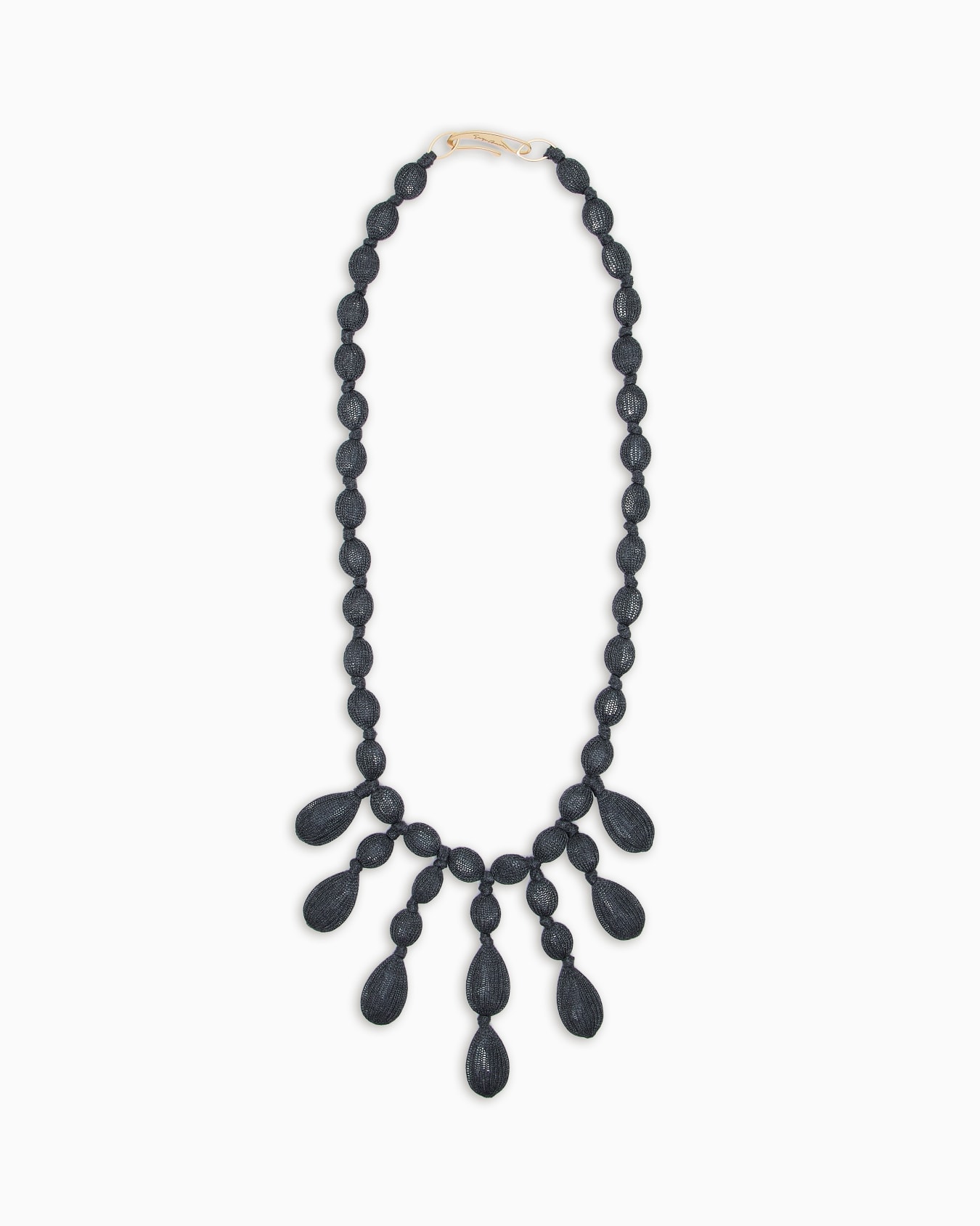 Collar con colgantes de resina y seda Diapositiva 0