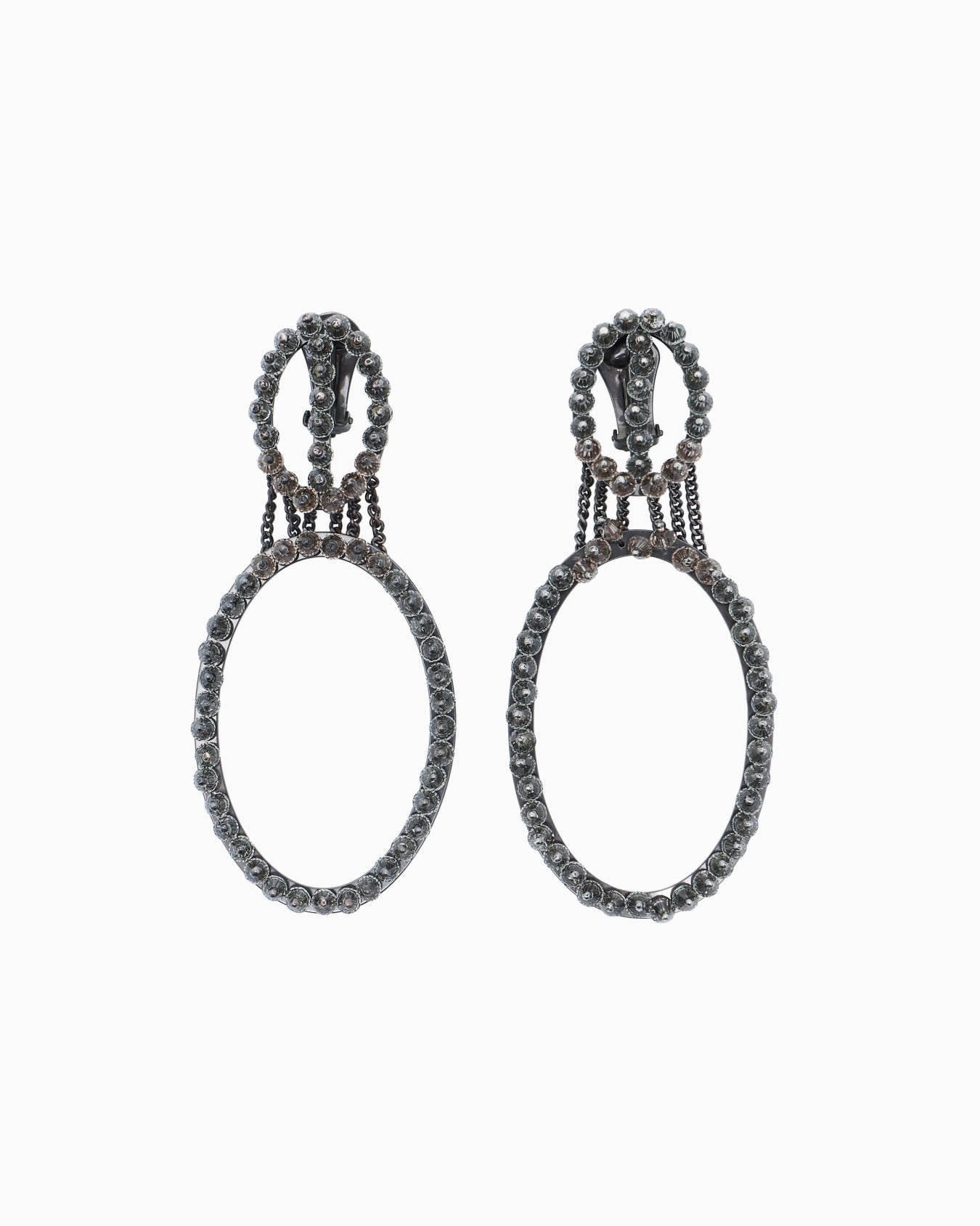 Pendant hoop earrings with beads Slide 0