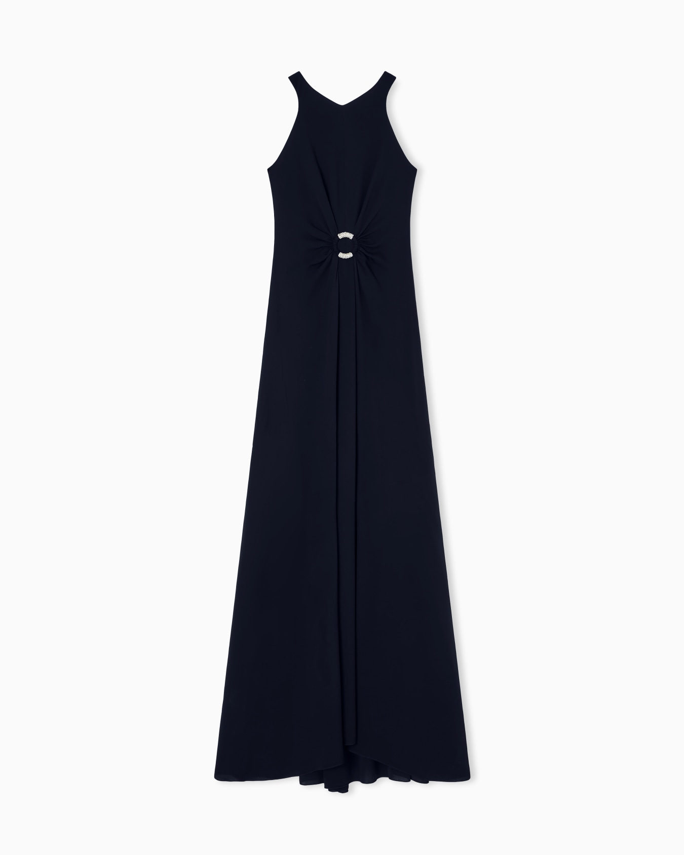 Long triple silk georgette dress Slide 0