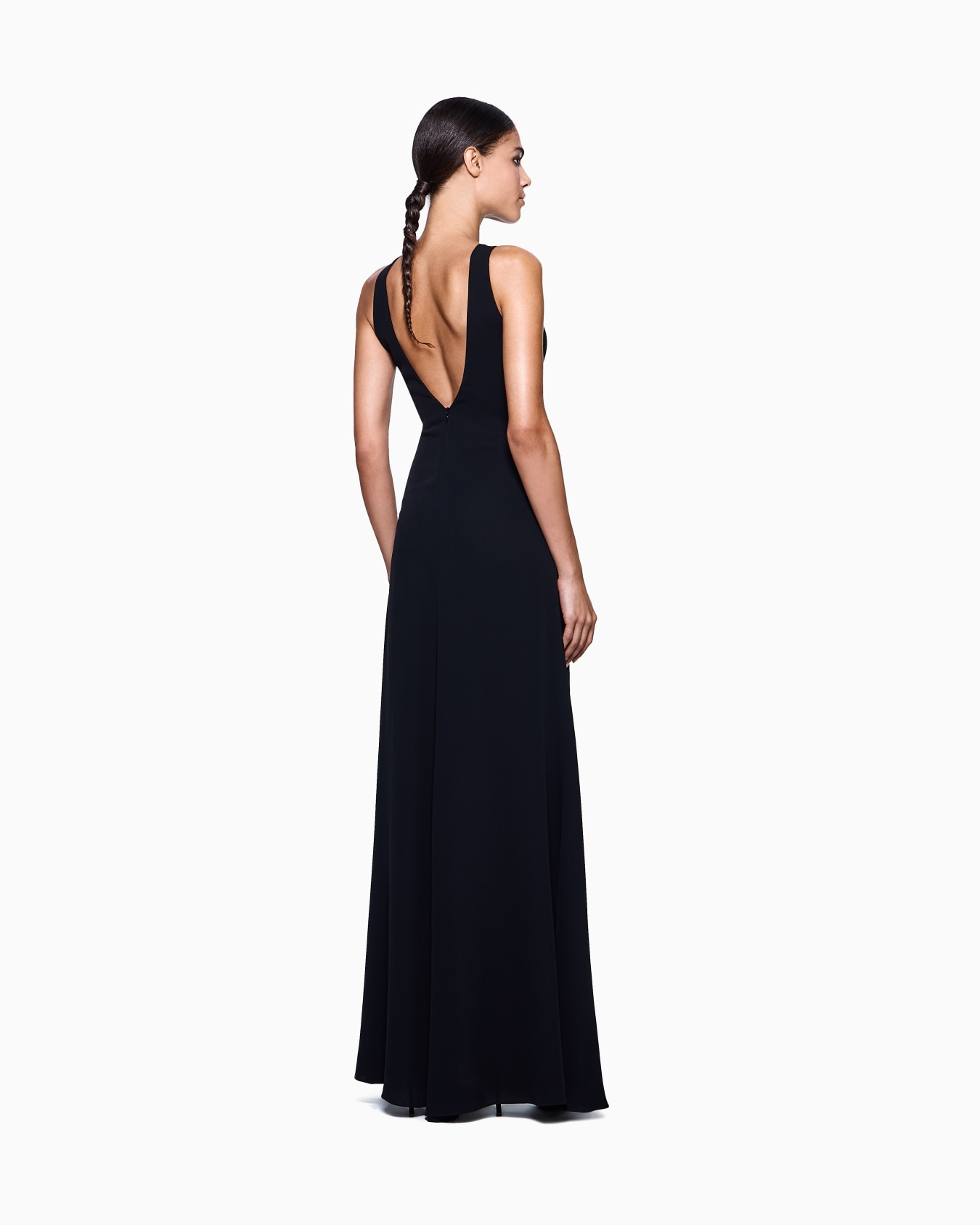 Long triple silk georgette dress Slide 2