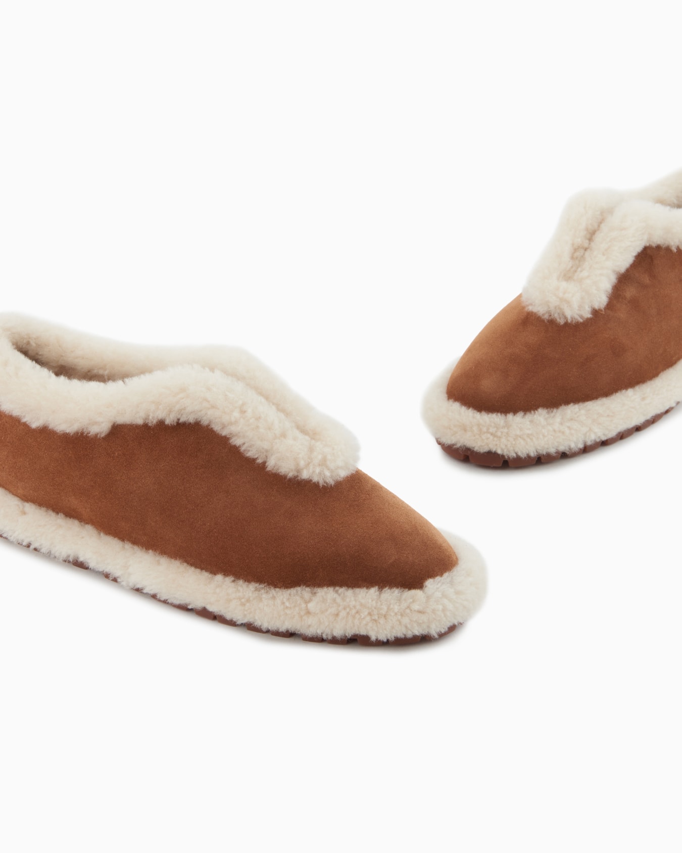 Slip-on in suede e shearling di montone Giorgio Armani Neve Slide 4