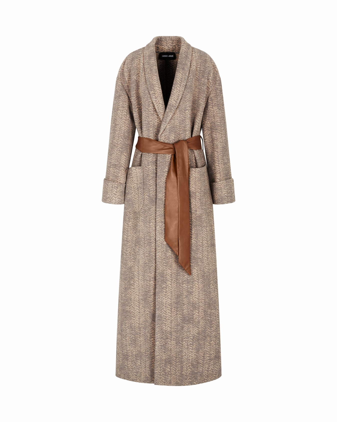 Cappotto lungo in lana e cashmere chevron ASV Slide 0