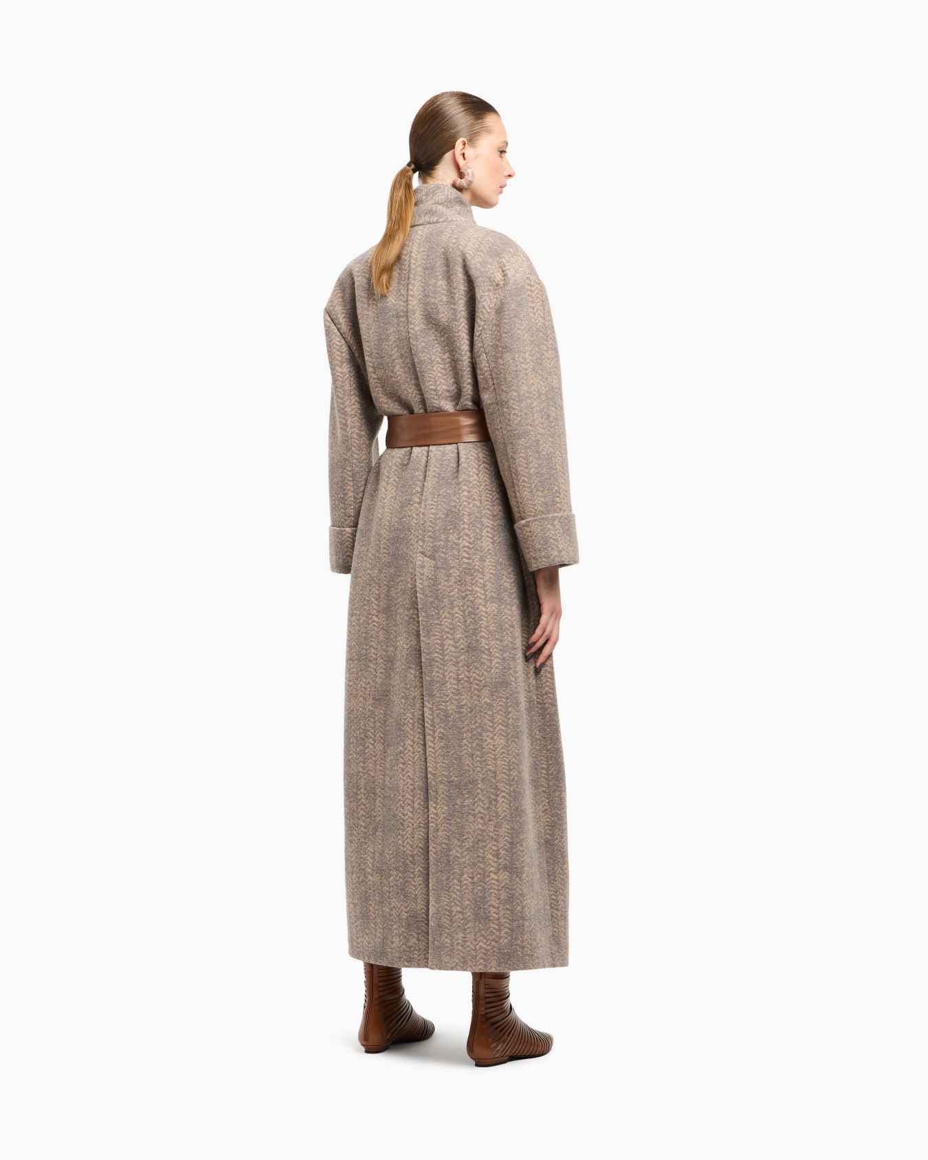 Cappotto lungo in lana e cashmere chevron ASV Slide 3