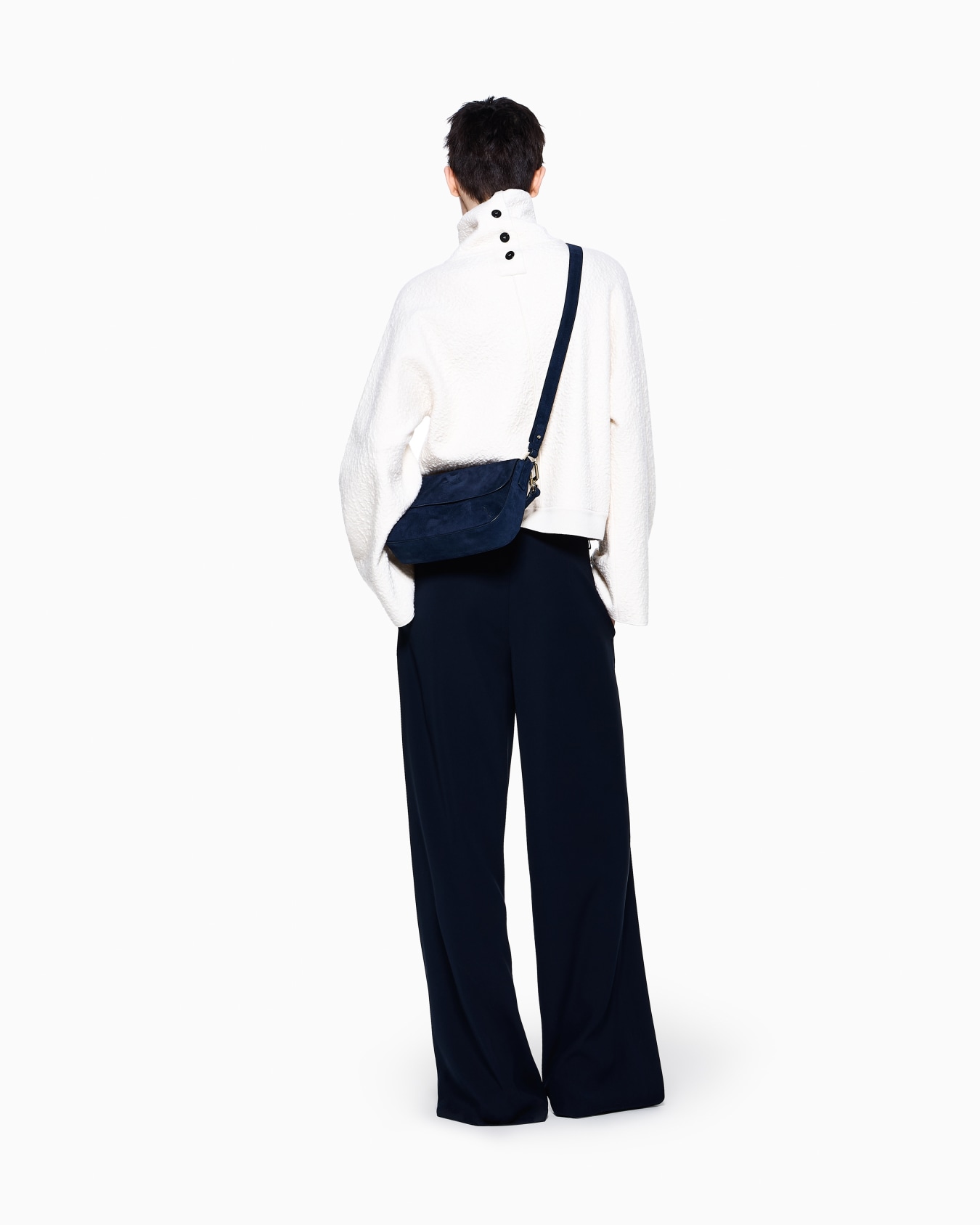 Wide-leg, technical-cady trousers Slide 3
