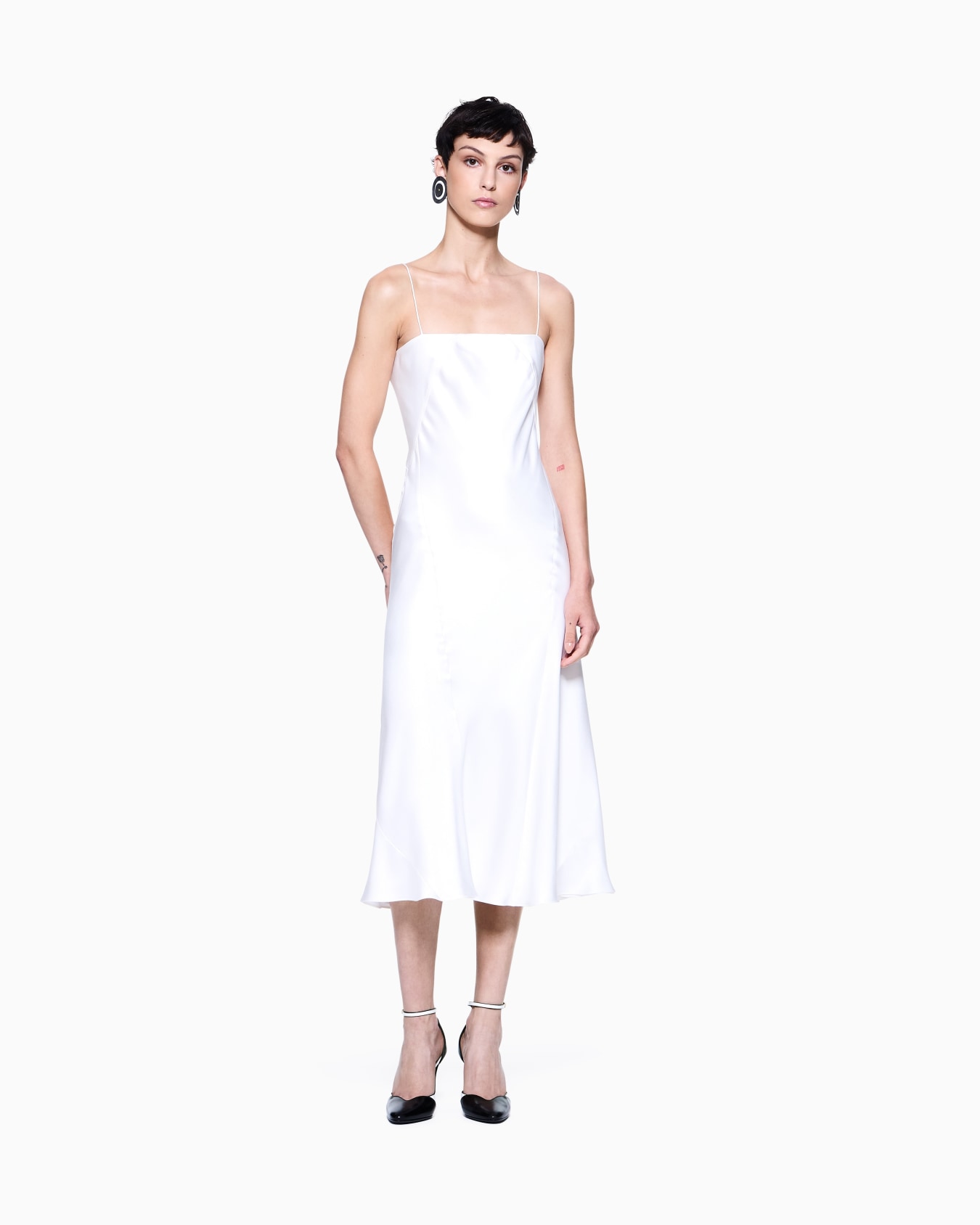 Midi dress in double-sided silk satin Slide 1