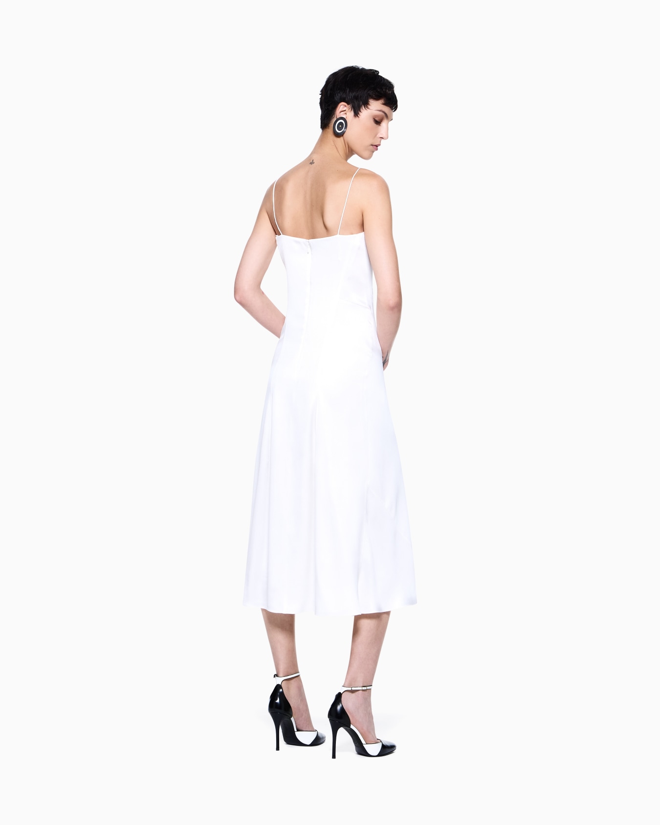 Midi dress in double-sided silk satin Slide 2