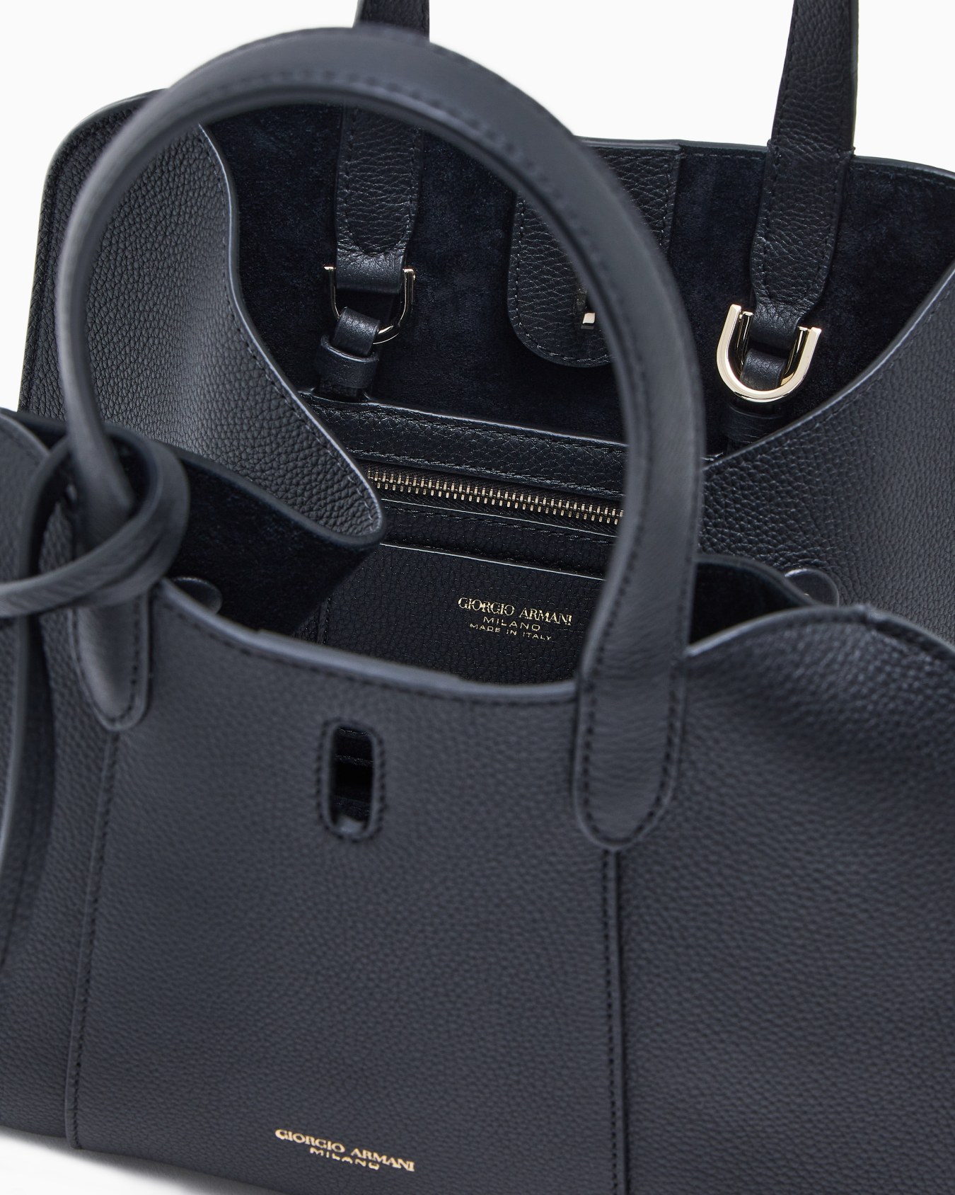 Small tote bag in pebbled leather Slide 3