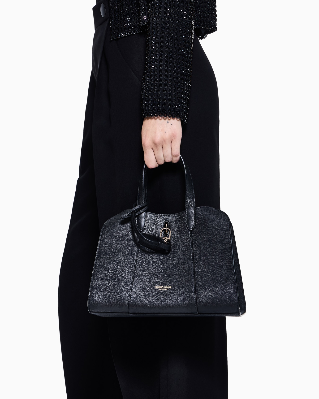 Small tote bag in pebbled leather Slide 5