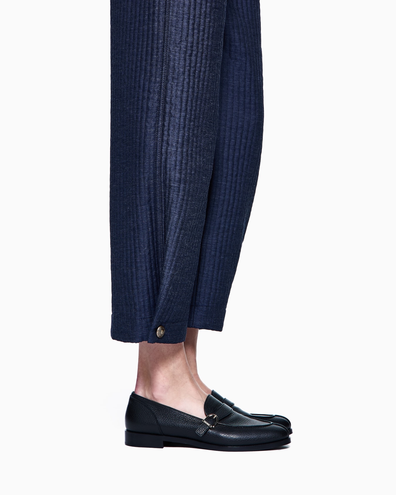 Denim Collection five-pocket trousers in viscose, cotton and silk with a quilted motif Slide 4