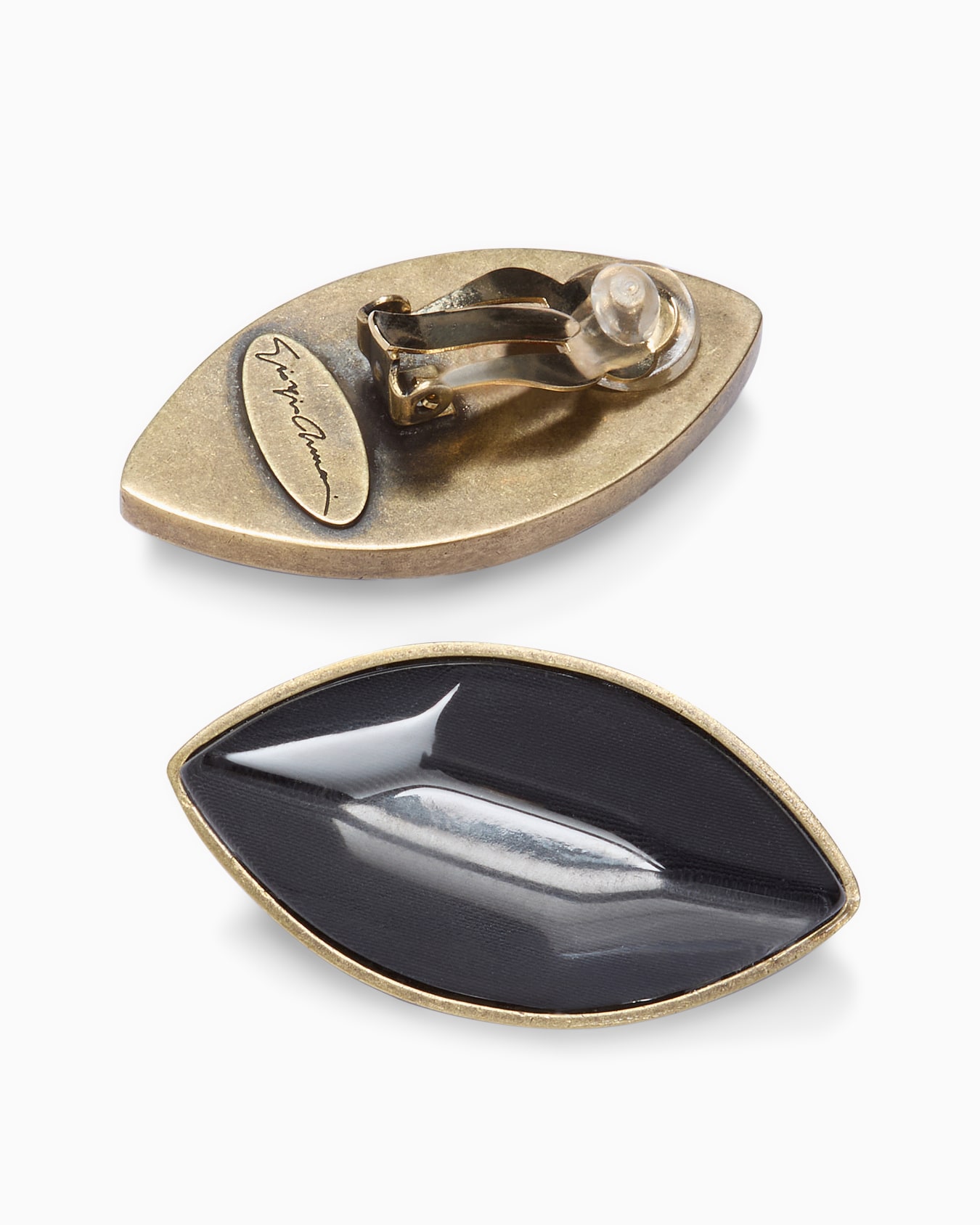 Clip earrings with a transparent element Slide 1