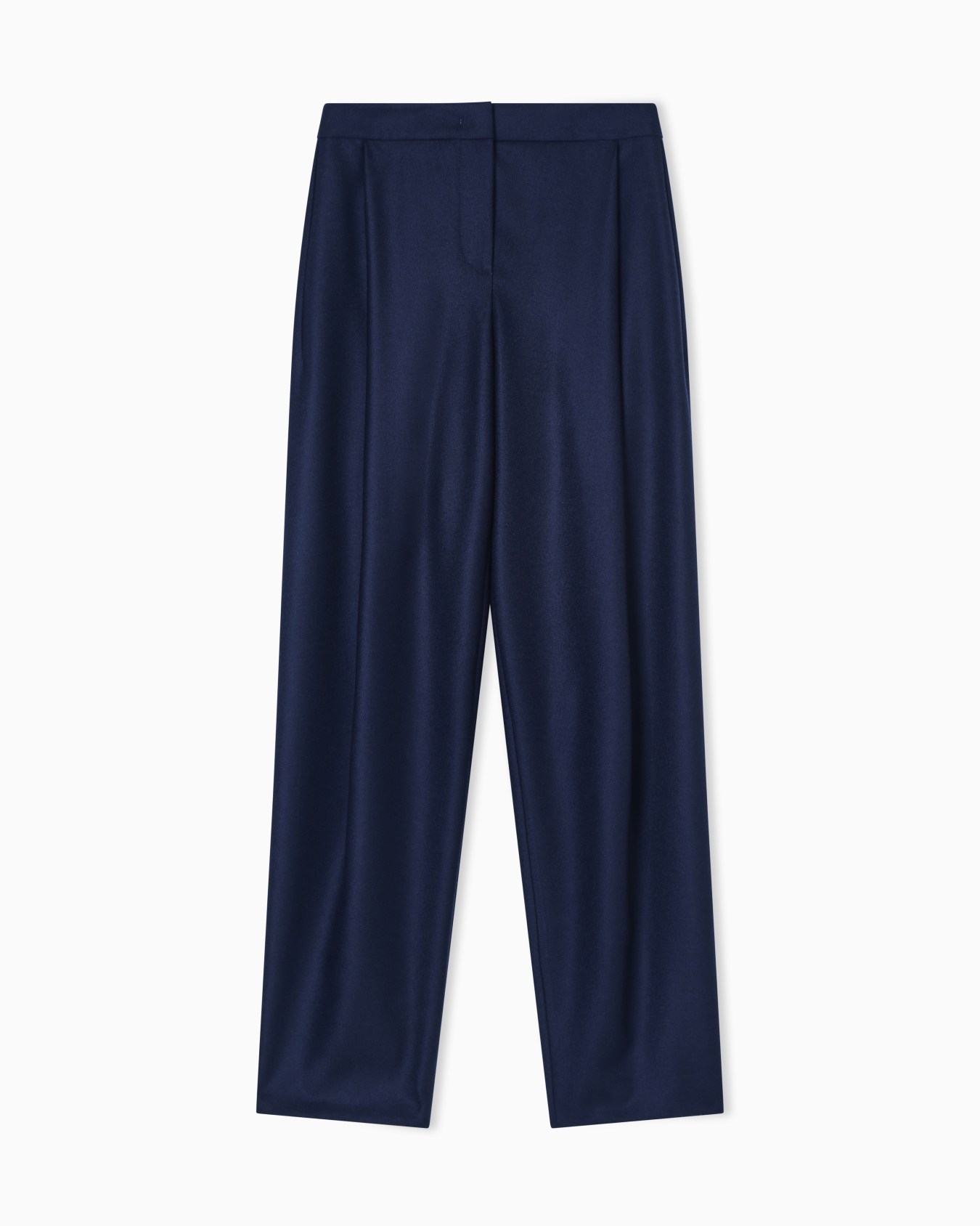 Single-pleat trousers in cashmere flannel Slide 0