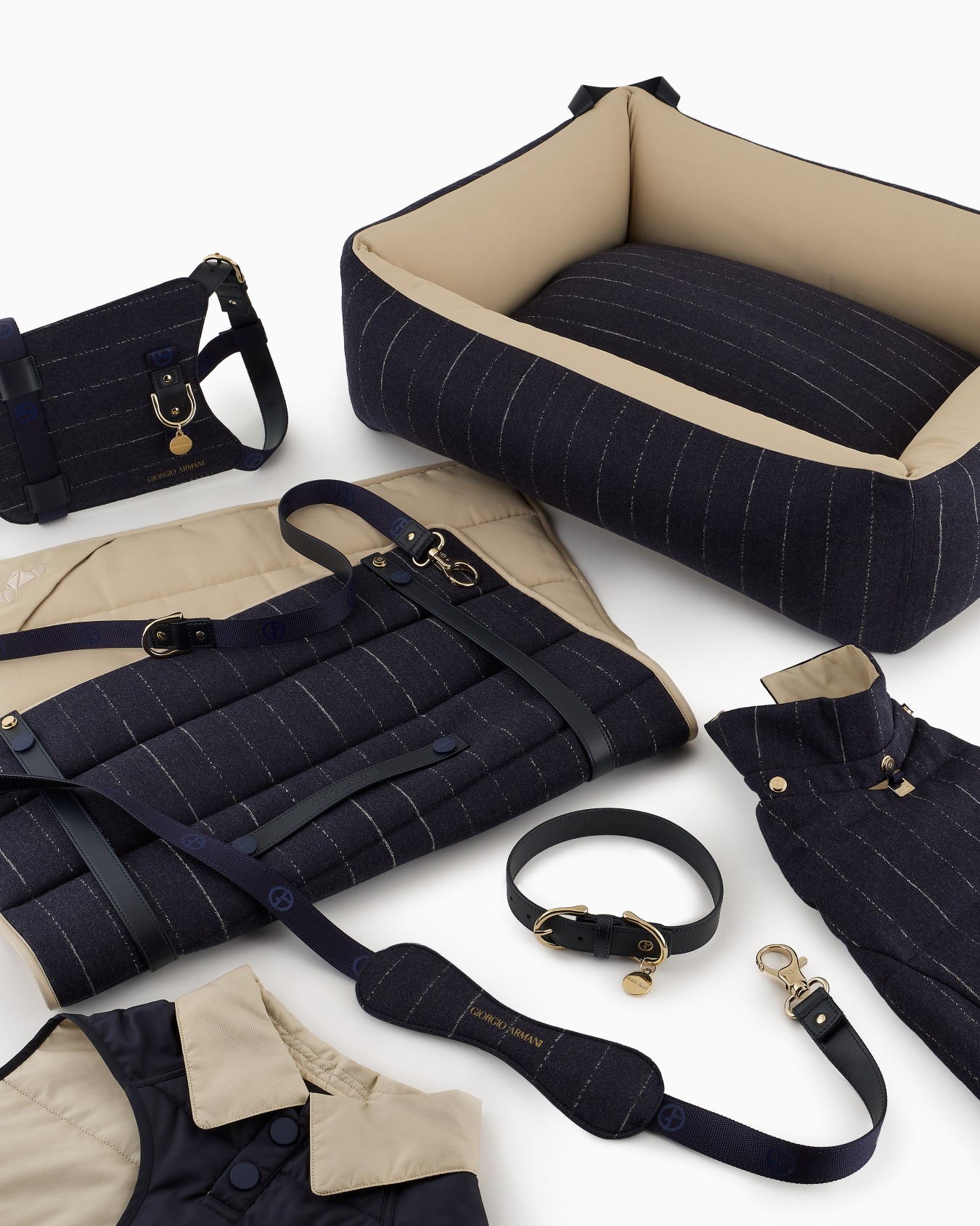 Tapis de voyage Poldo x Giorgio Armani en laine vierge à fines rayures Diapositive 5