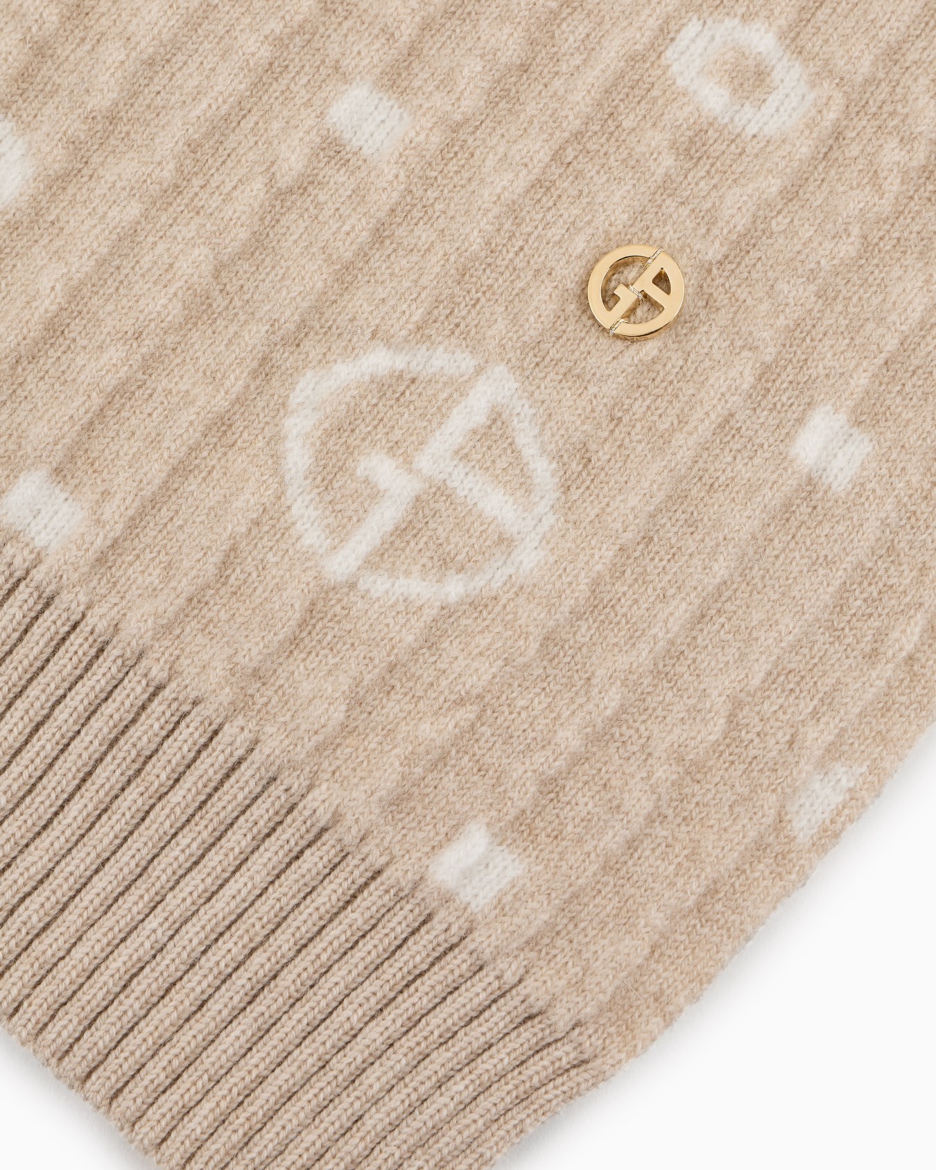 Chandail Poldo x Giorgio Armani en laine vierge et cachemire jacquard à monogramme Diapositive 1