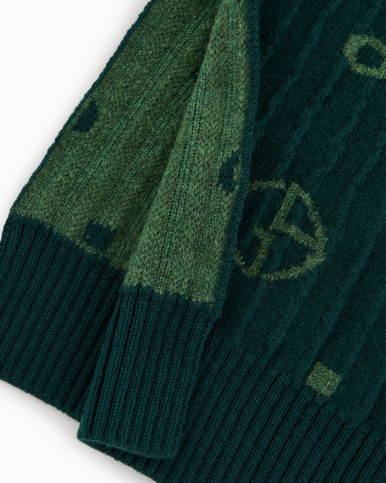 Poldo x Giorgio Armani Jumper in monogram jacquard virgin wool and cashmere Slide 4