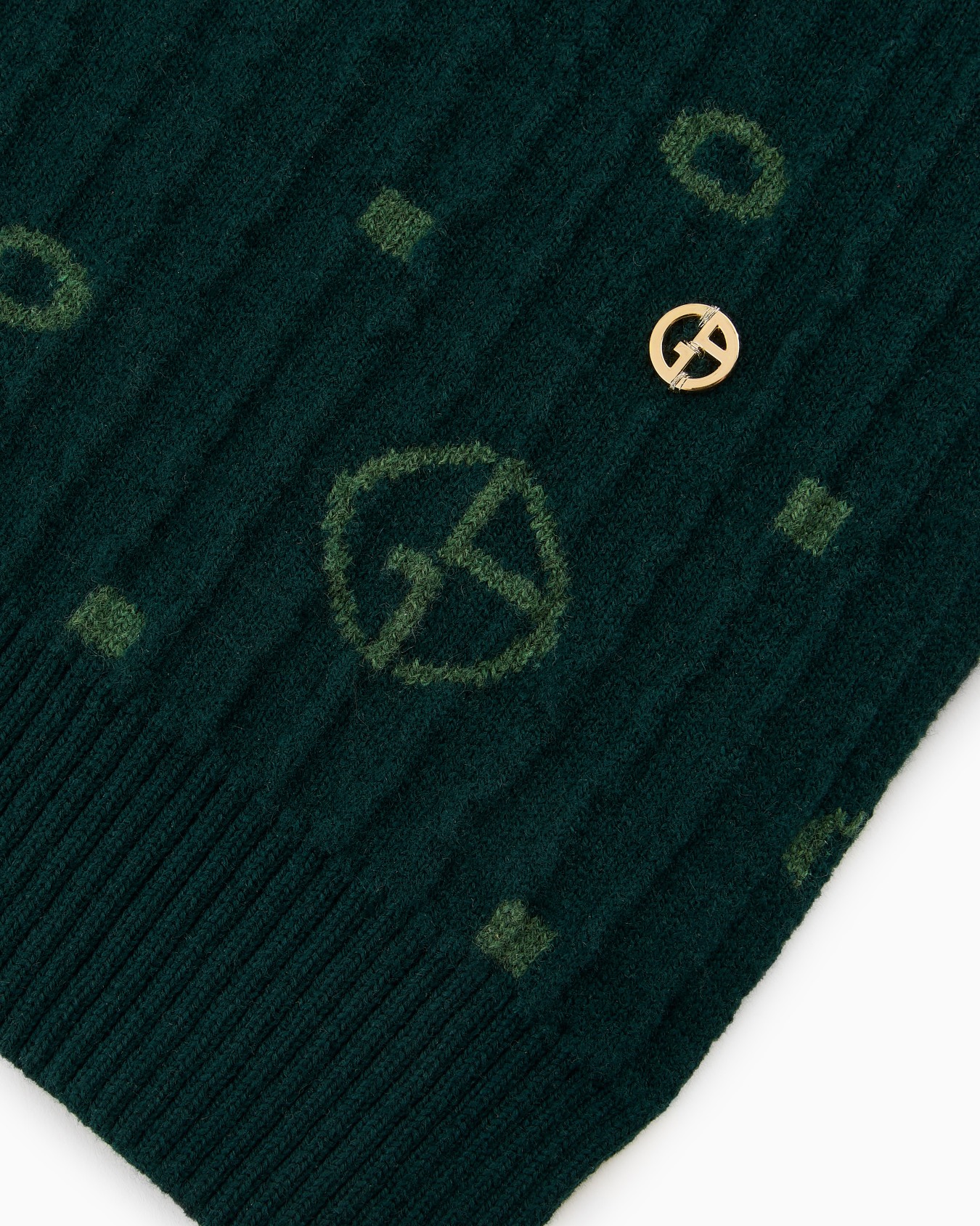 Poldo x Giorgio Armani Jumper in monogram jacquard virgin wool and cashmere Slide 1