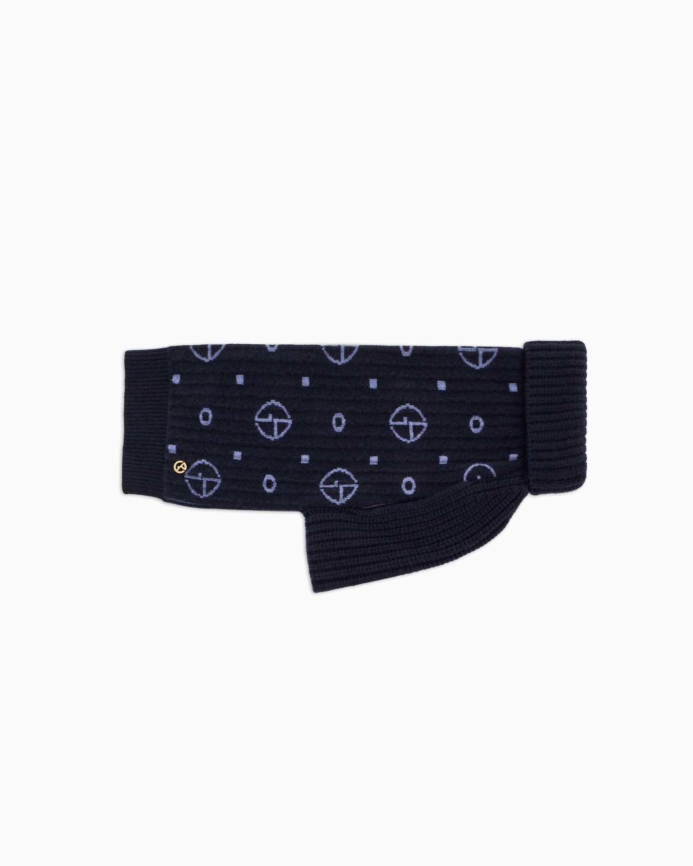 Poldo x Giorgio Armani Jumper in monogram jacquard virgin wool and cashmere Slide 0