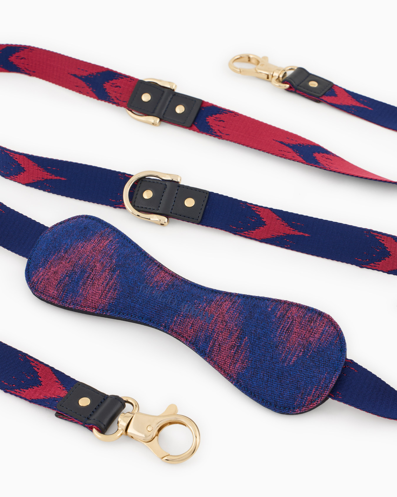 Poldo x Giorgio Armani leash in Ikat jacquard and leather Slide 2