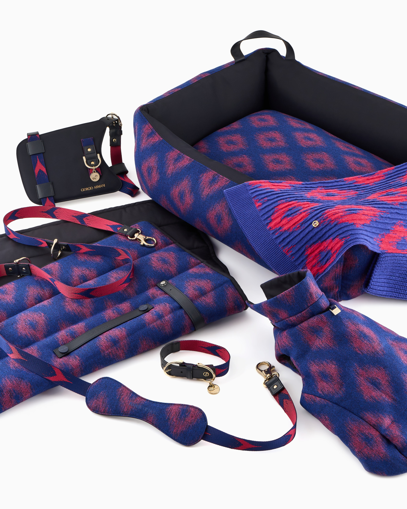 Poldo x Giorgio Armani harness in Ikat jacquard and leather Slide 6