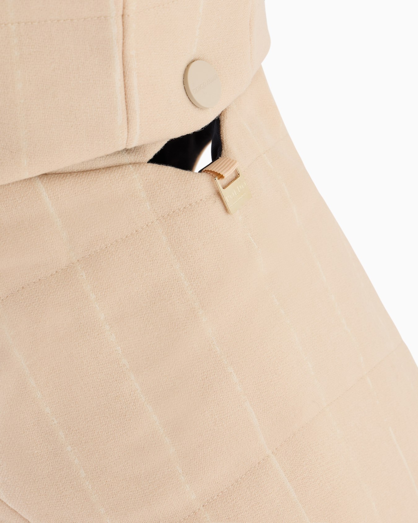 Poldo x Giorgio Armani Coat in pinstriped motif virgin wool Slide 4