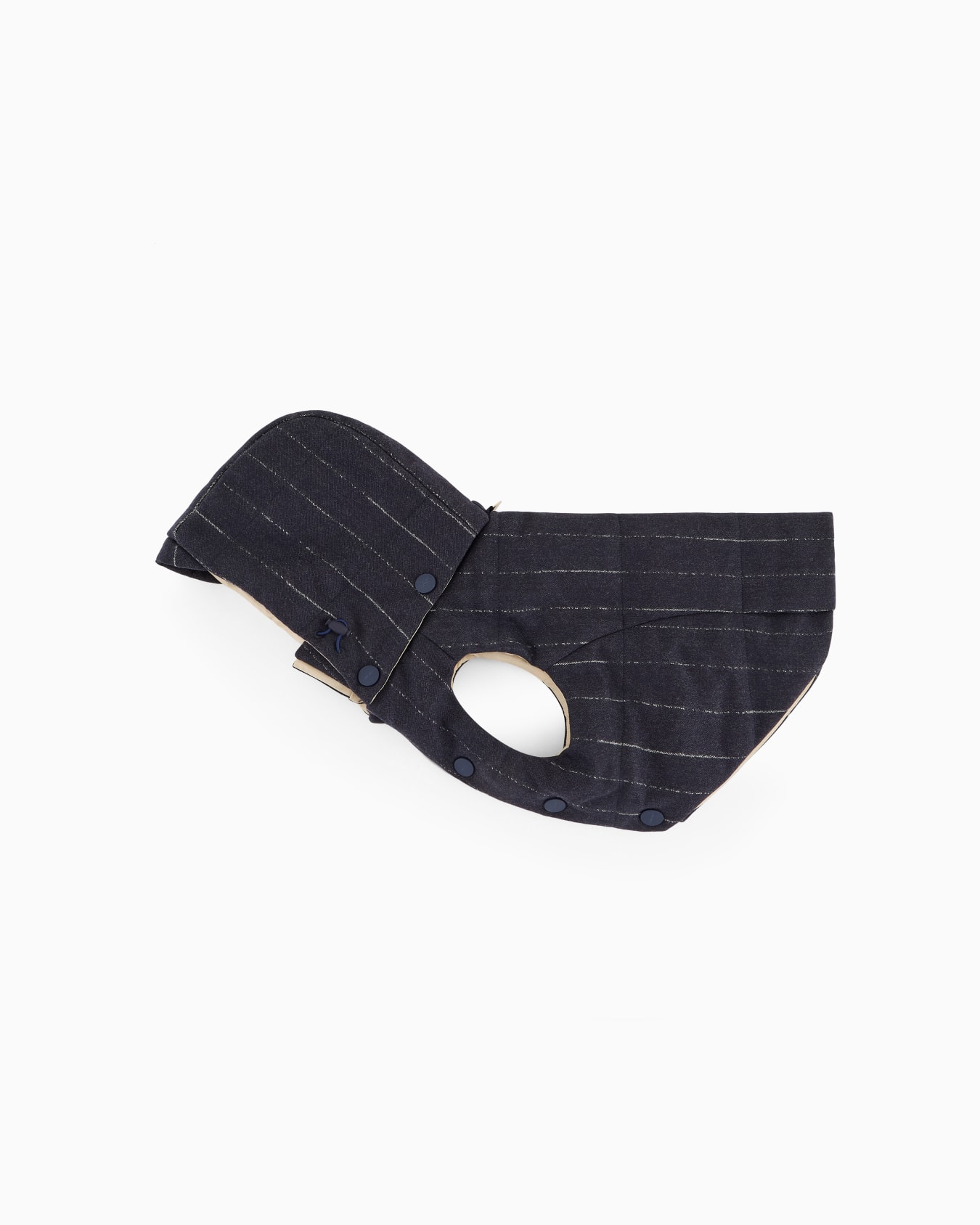 Poldo x Giorgio Armani Coat in pinstriped motif virgin wool Slide 2