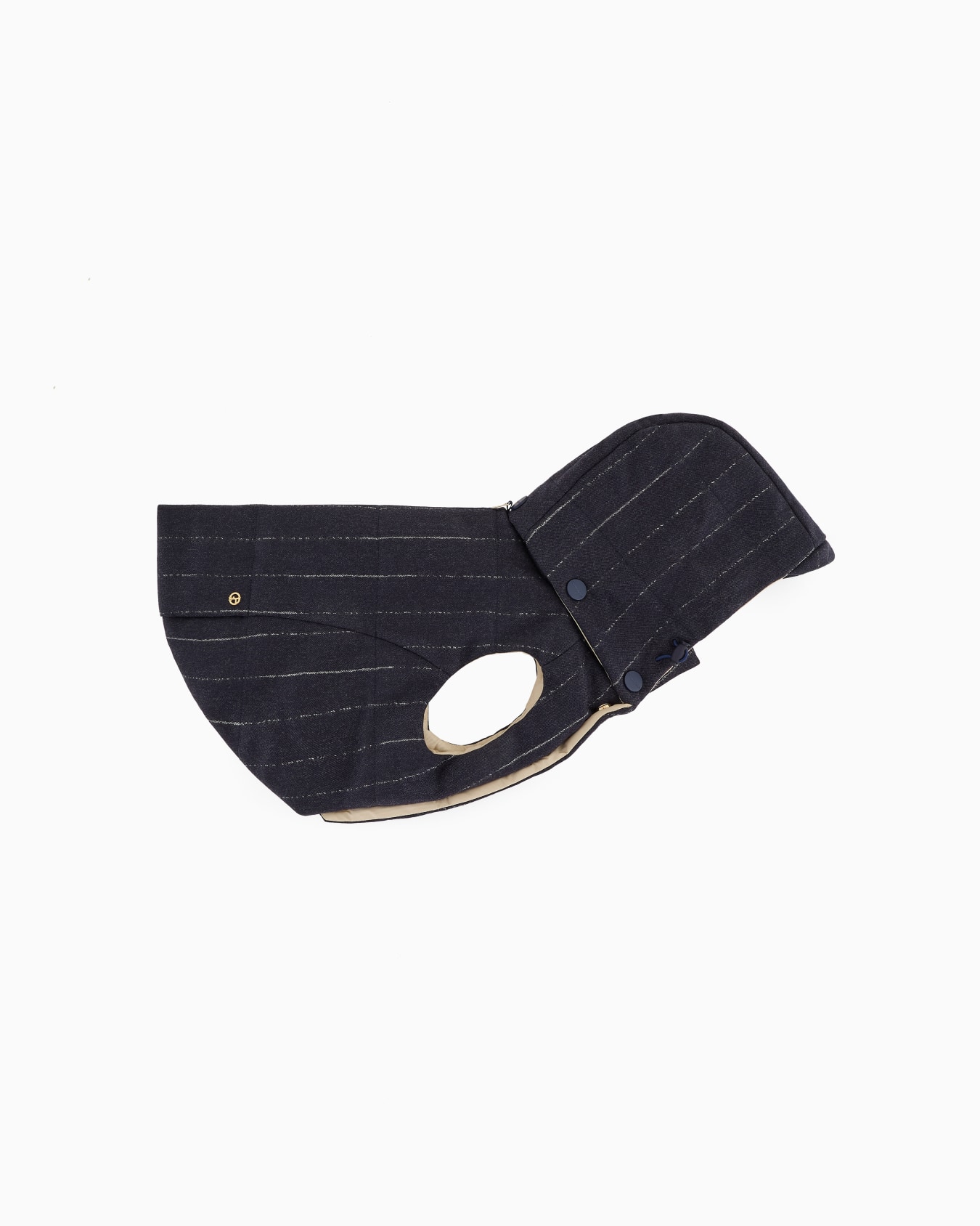 Poldo x Giorgio Armani Coat in pinstriped motif virgin wool Slide 0