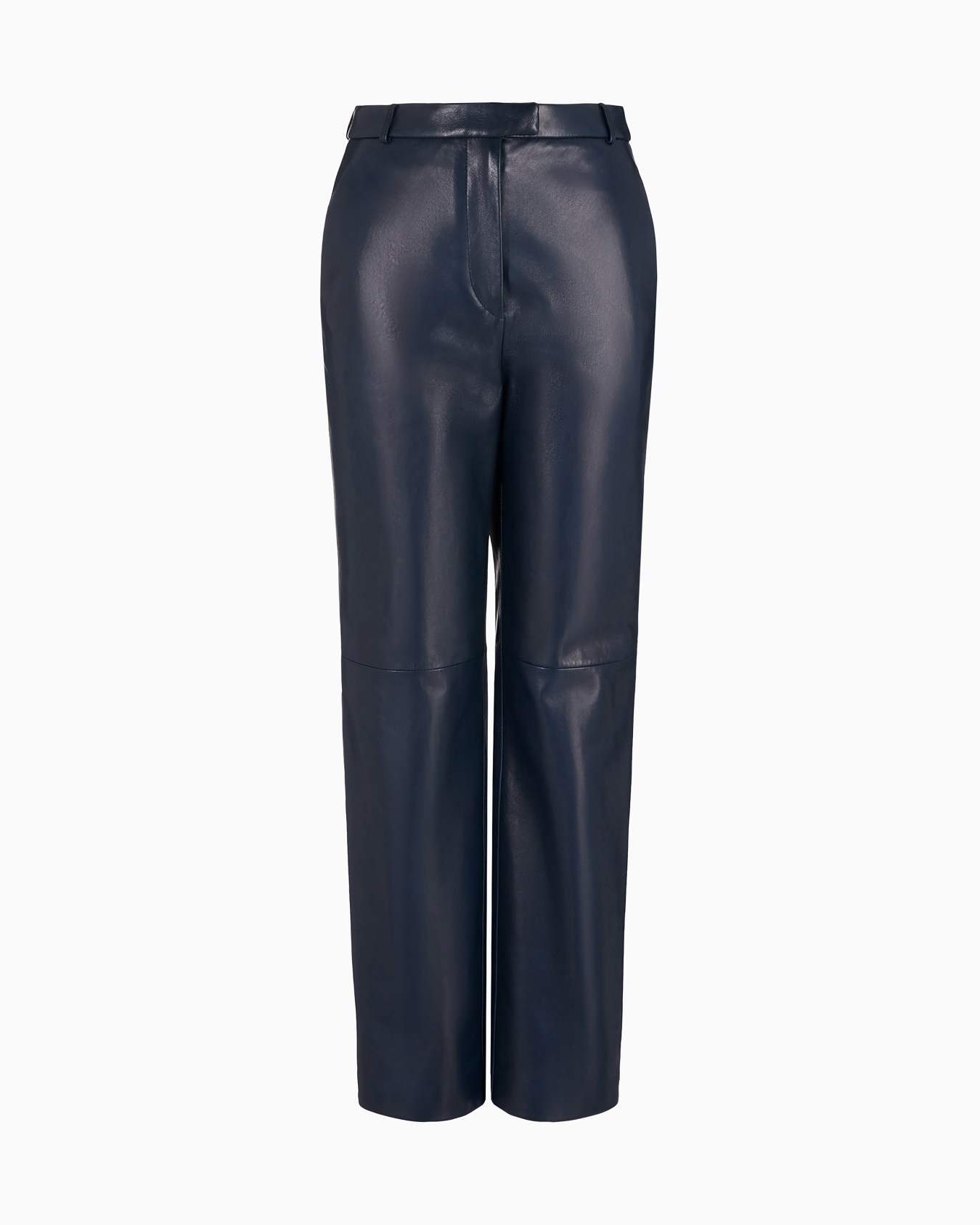 Straight-cut, nappa-leather trousers Slide 0