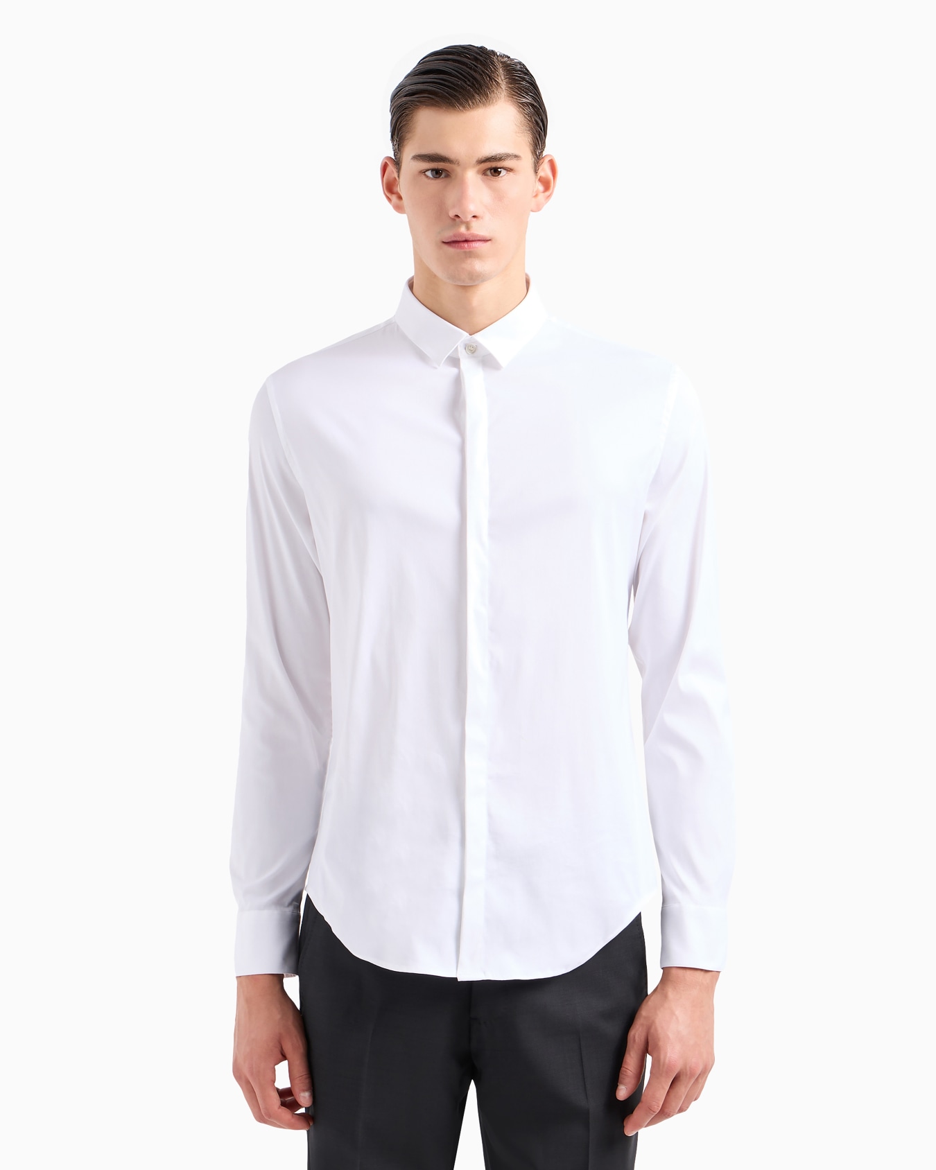 Lightweight comfortable satin slim-fit shirt Slide 3