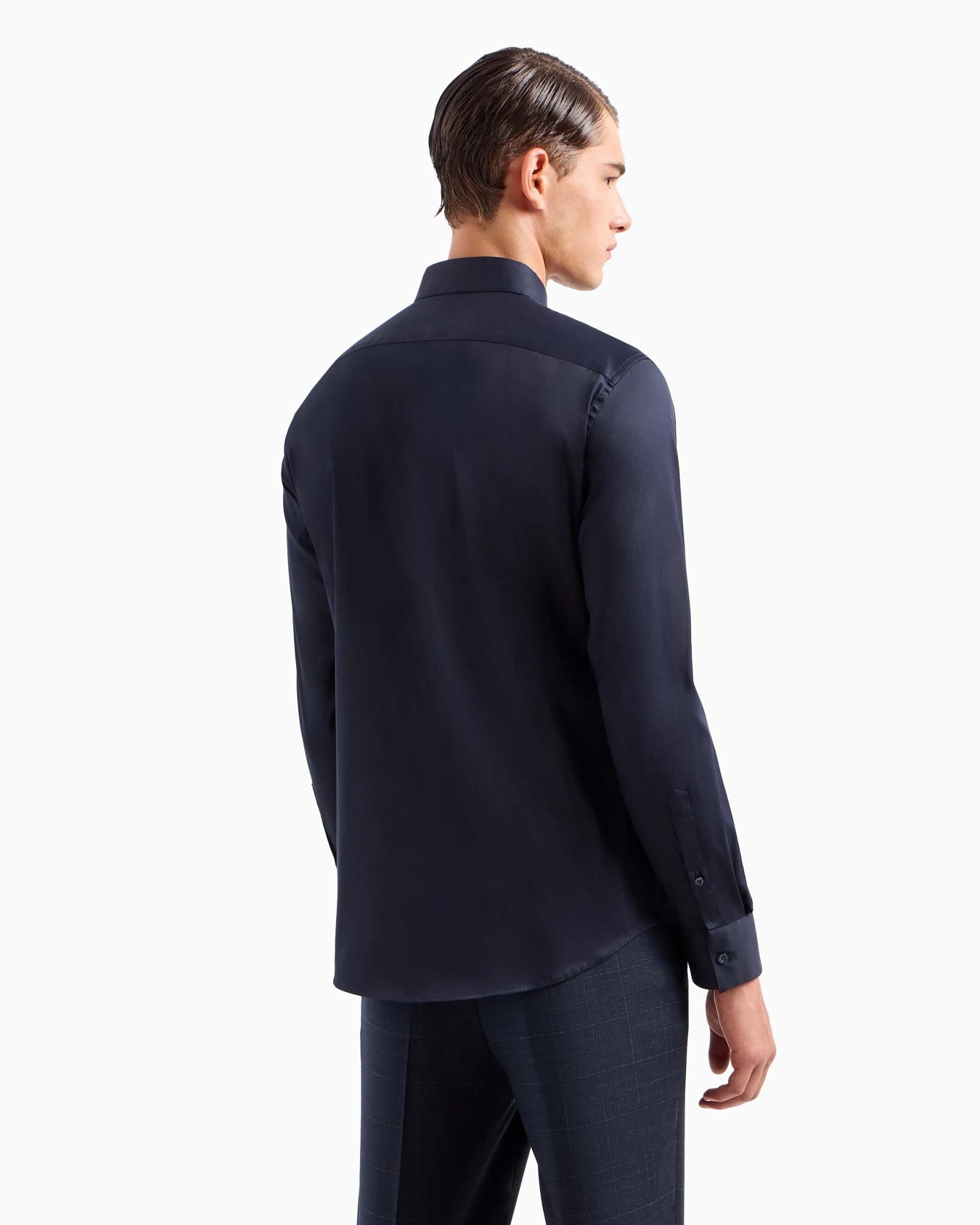 Camicia slim fit in raso leggero comfort Slide 2