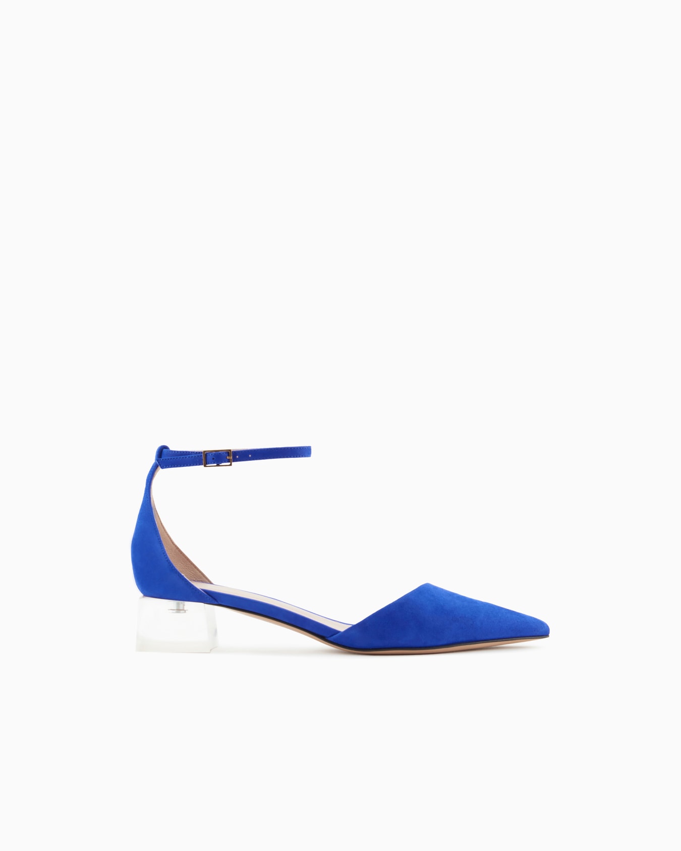 Laminated suede d'Orsay court shoes Slide 0