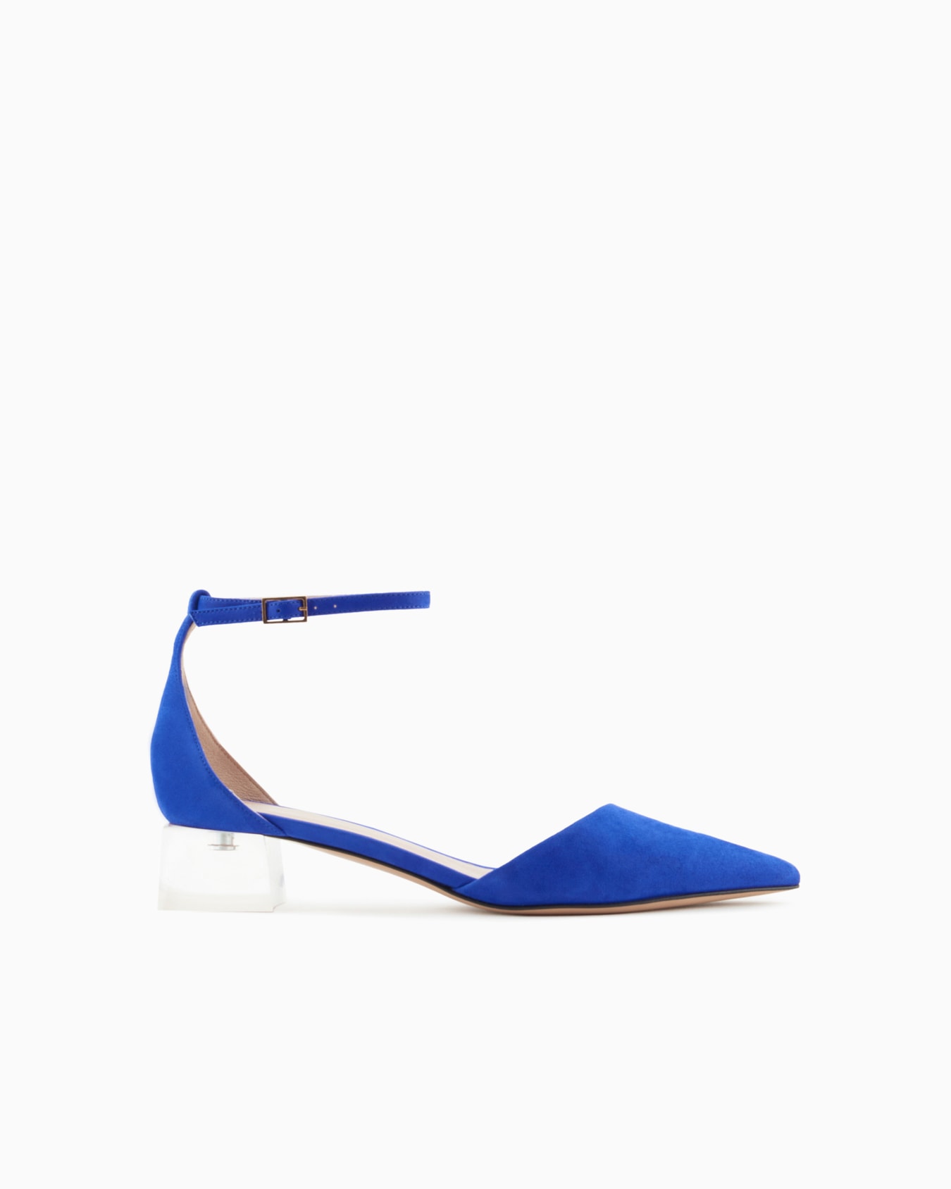 Laminated suede d'Orsay court shoes Slide 0