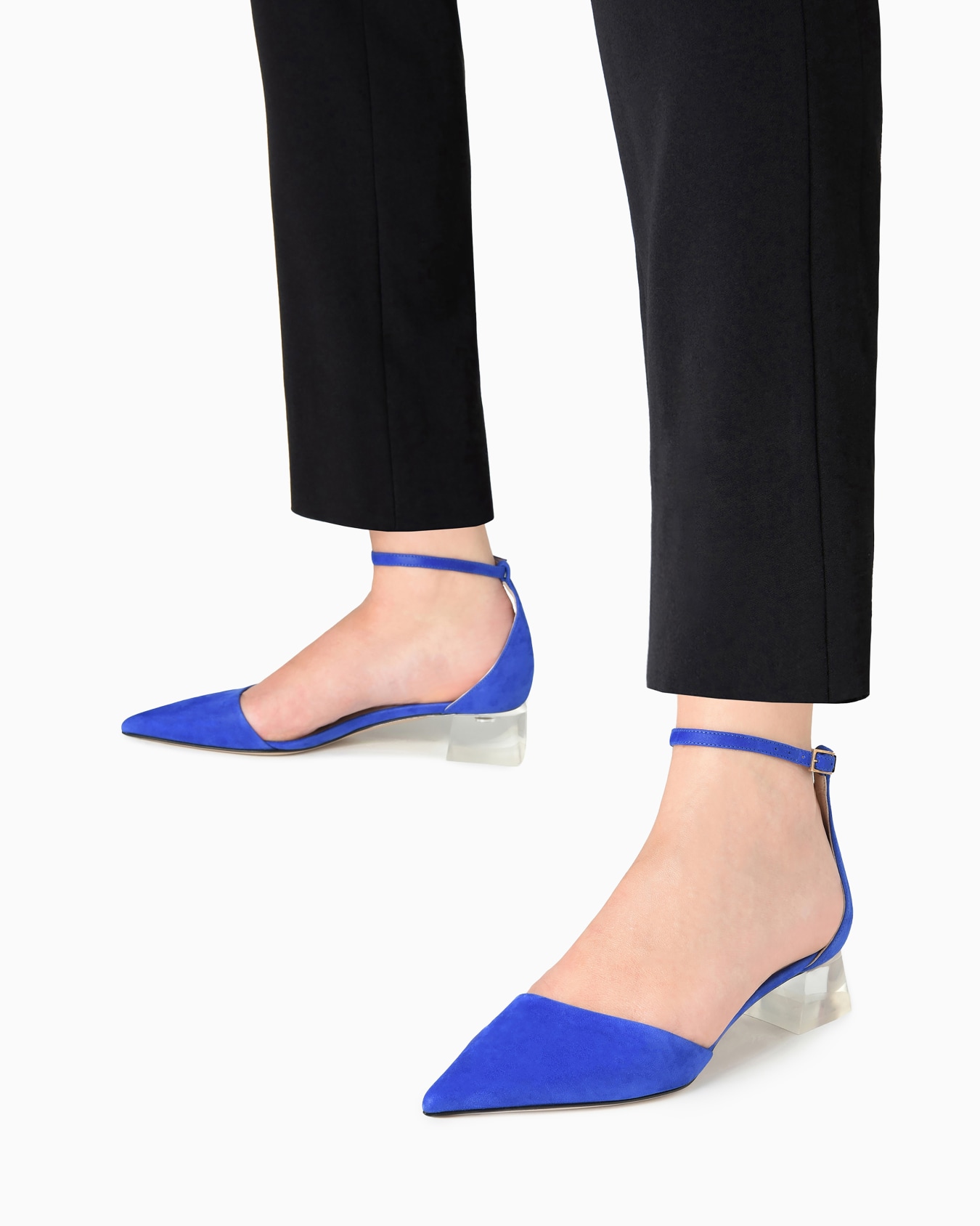 Laminated suede d'Orsay court shoes Slide 6