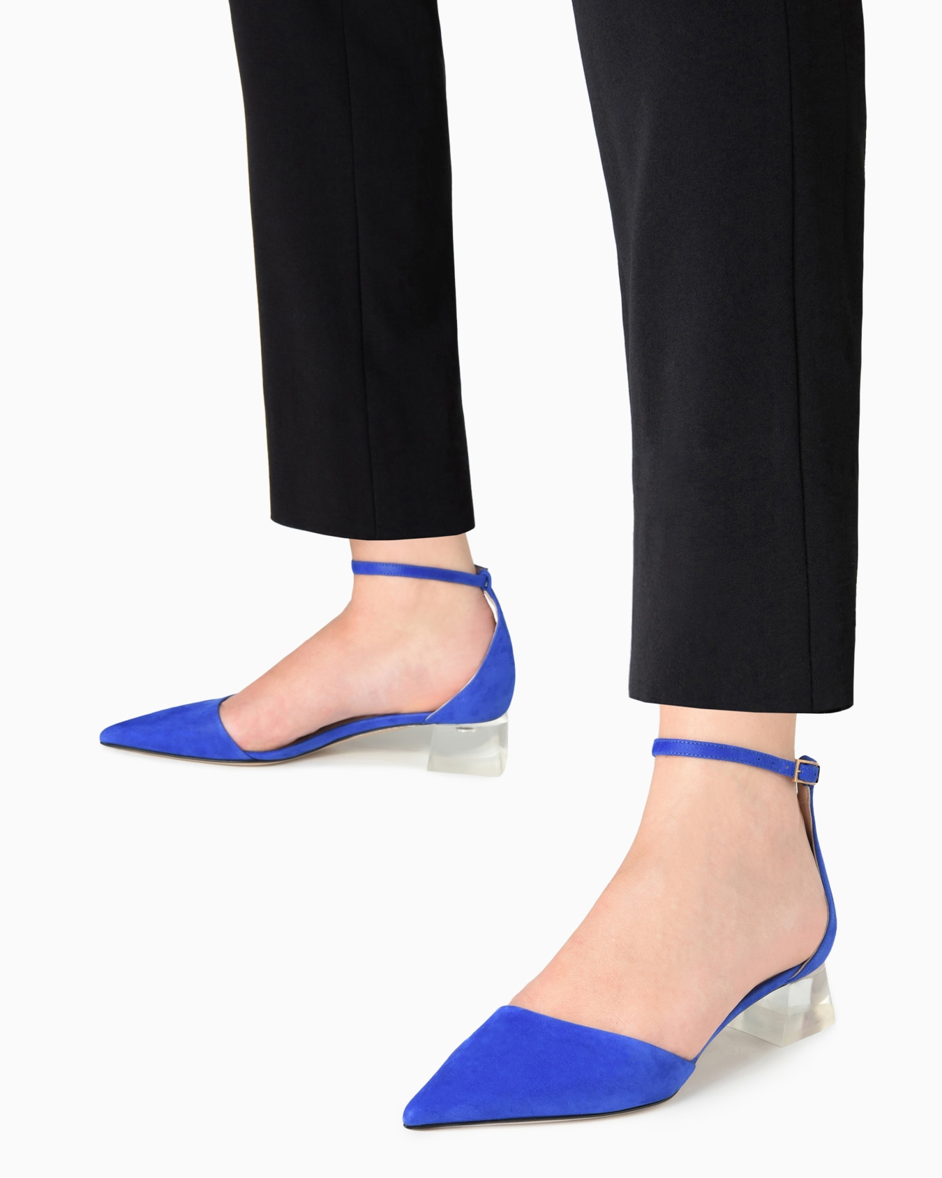 Laminated suede d'Orsay court shoes Slide 6