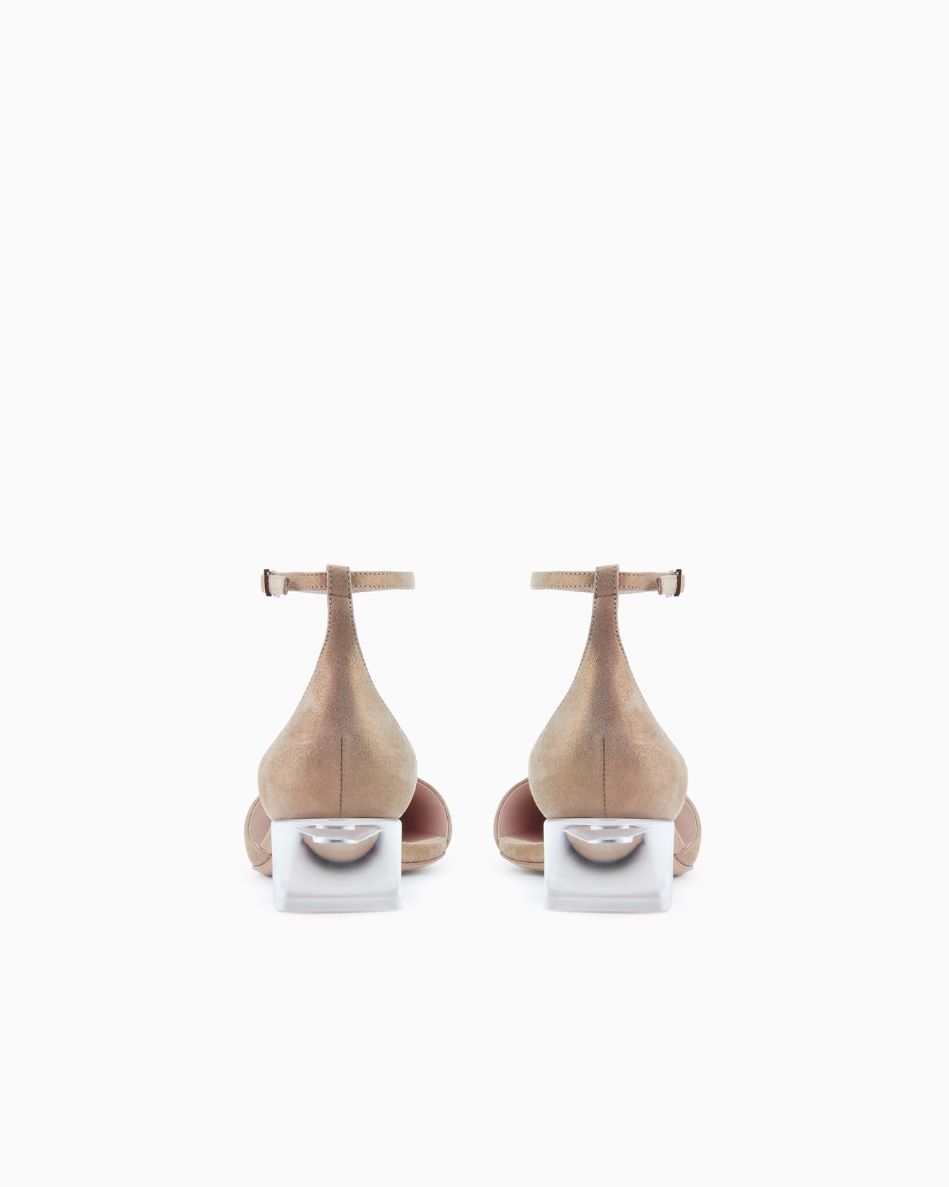 Laminated suede d'Orsay court shoes Slide 3