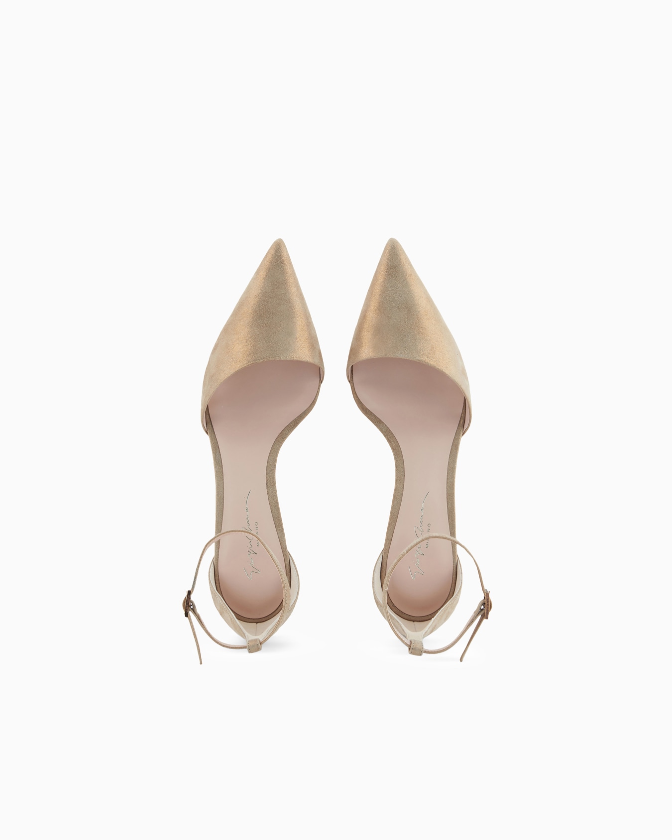 Zapato de salón modelo d’orsay de ante laminado Diapositiva 2