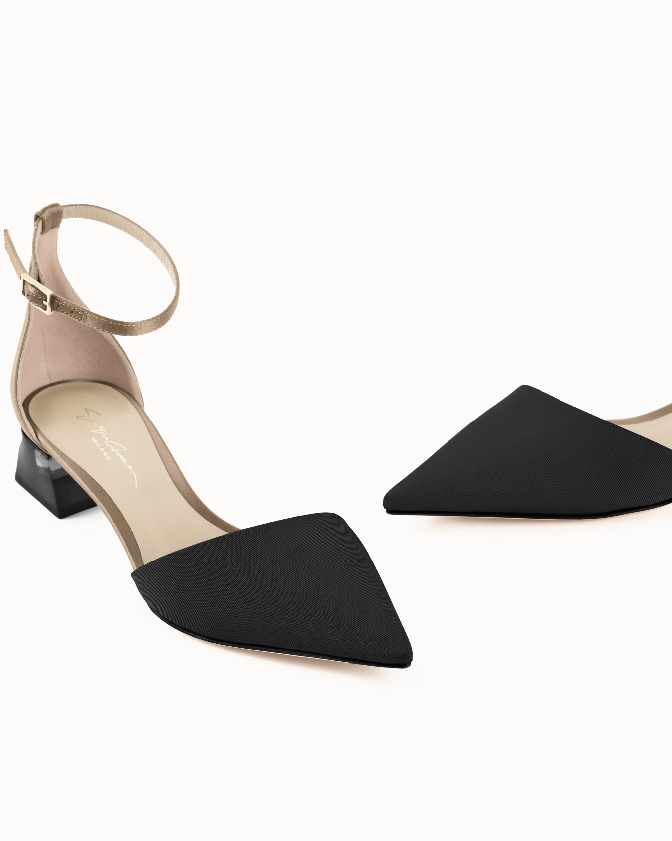 Grosgrain and satin d’Orsay court shoes Slide 4