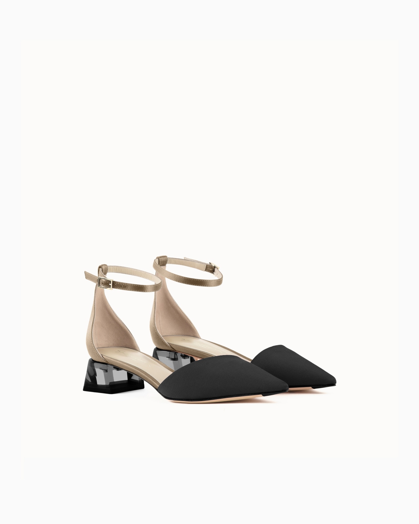 Grosgrain and satin d’Orsay court shoes Slide 1