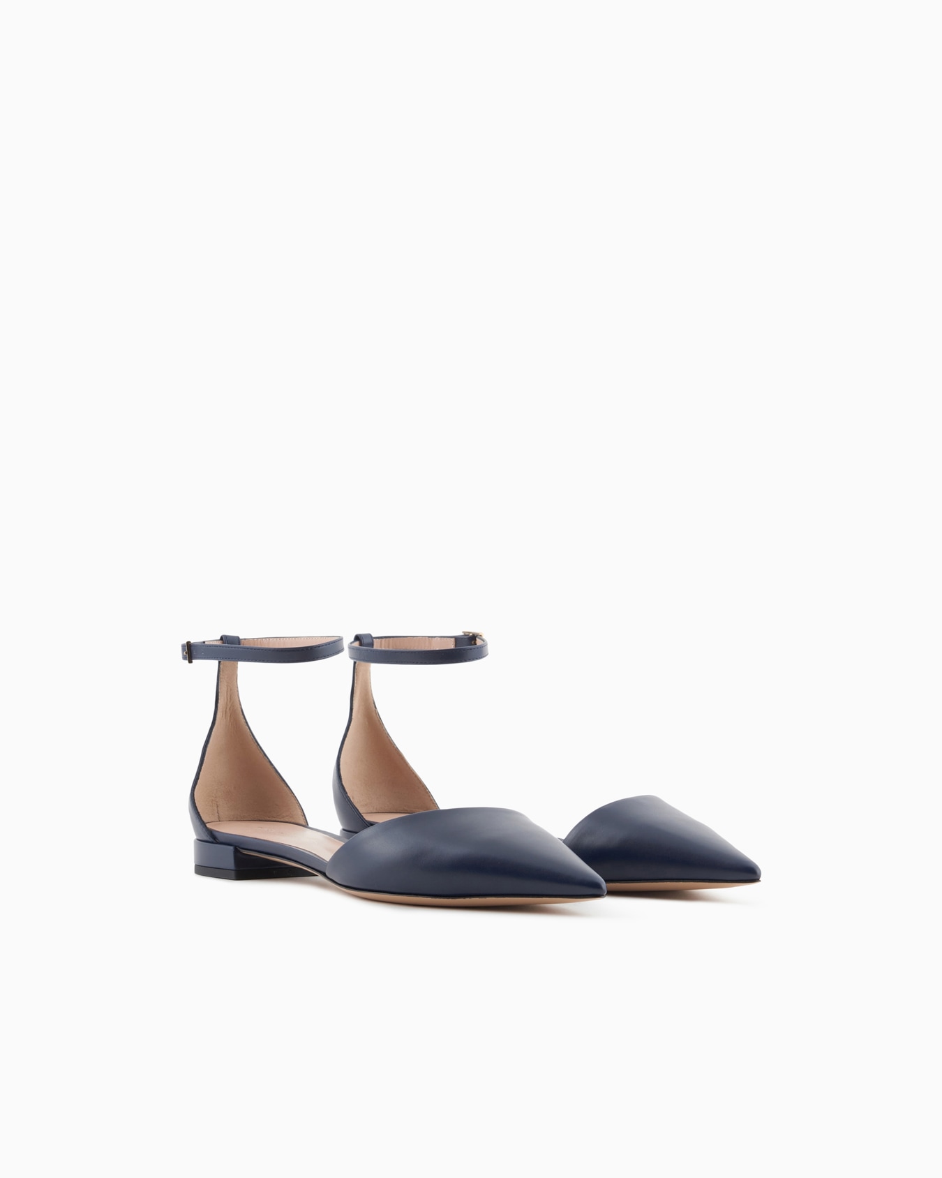 Leather ballerinas with strap Slide 1